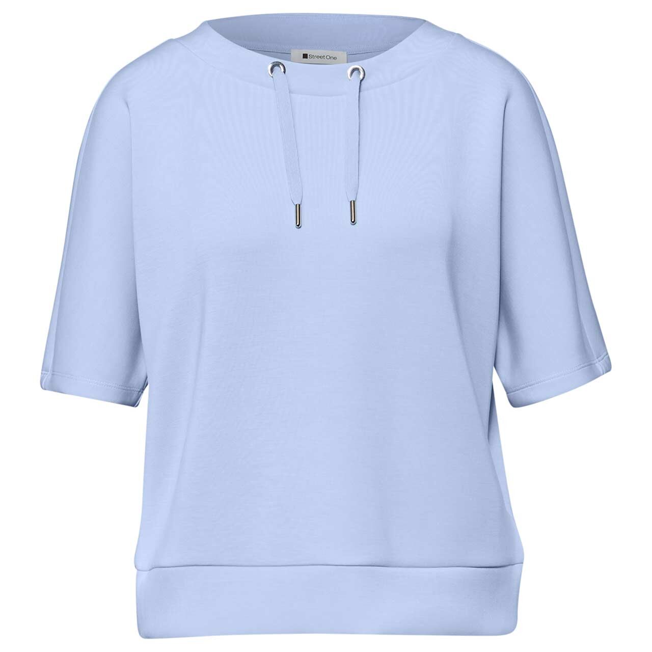 Street One Damen T-Shirt Silk Look cashmere blue