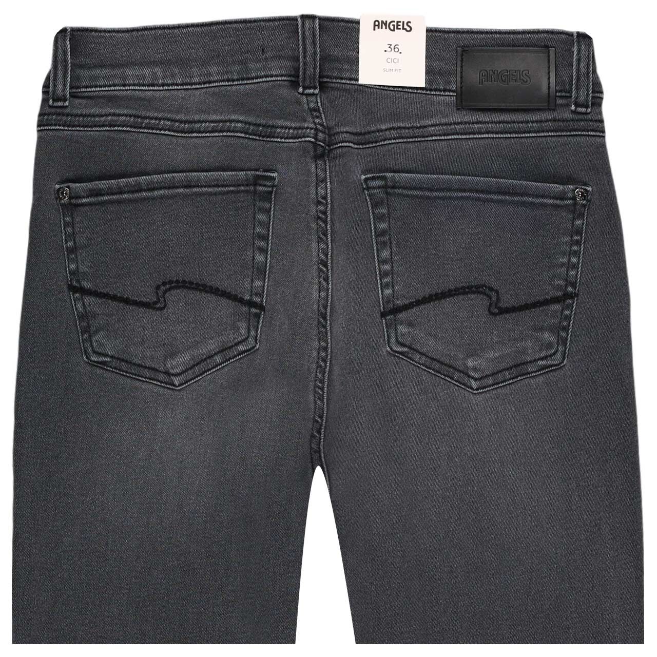 Stretch Damenjeans Cici von Angels in Dunkelgrau verwaschen, detaillierte Rückansicht