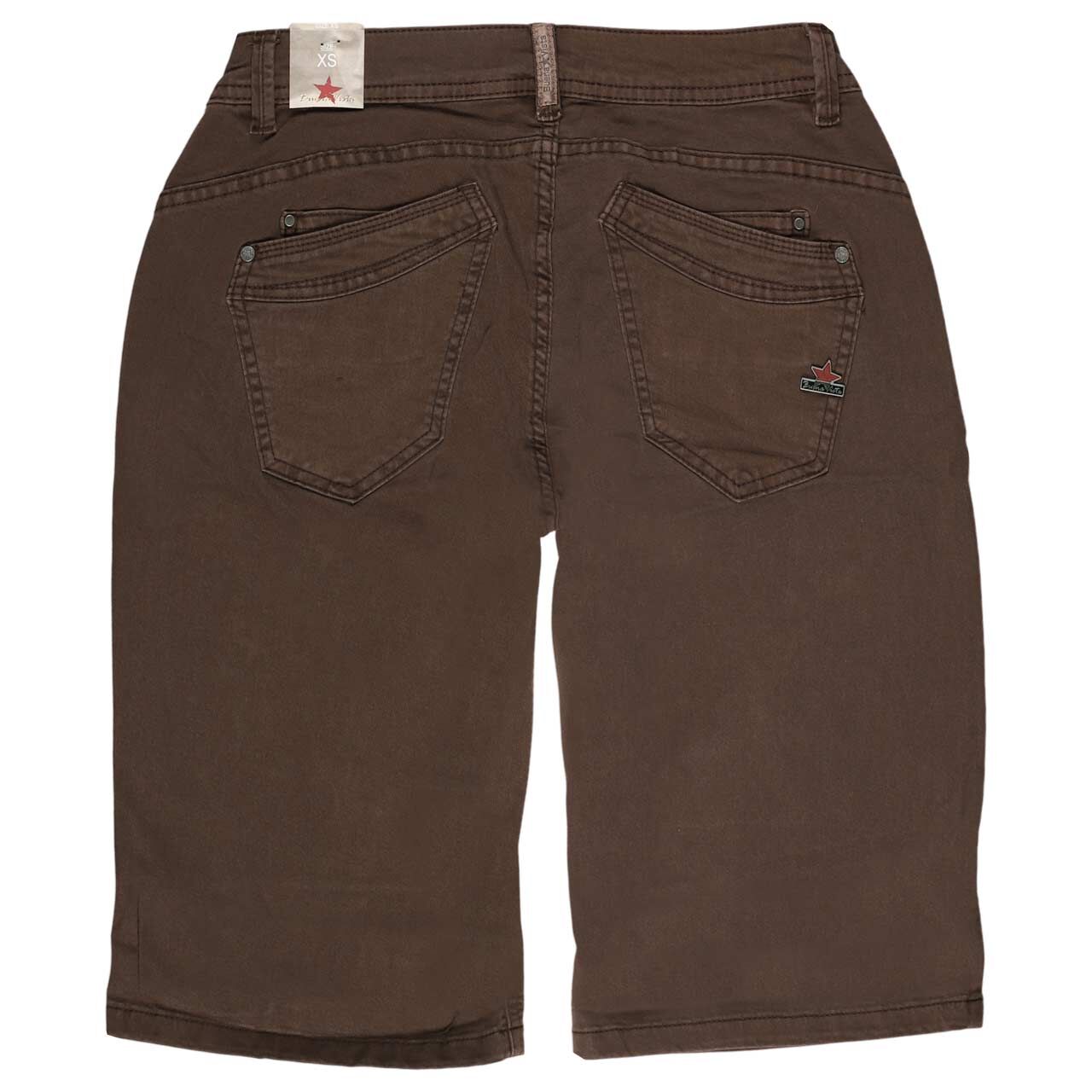 Damen Baumwollhose Malibu-Short Stretch Summer Twill von Buena Vista in Braun, detaillierte Rückansicht