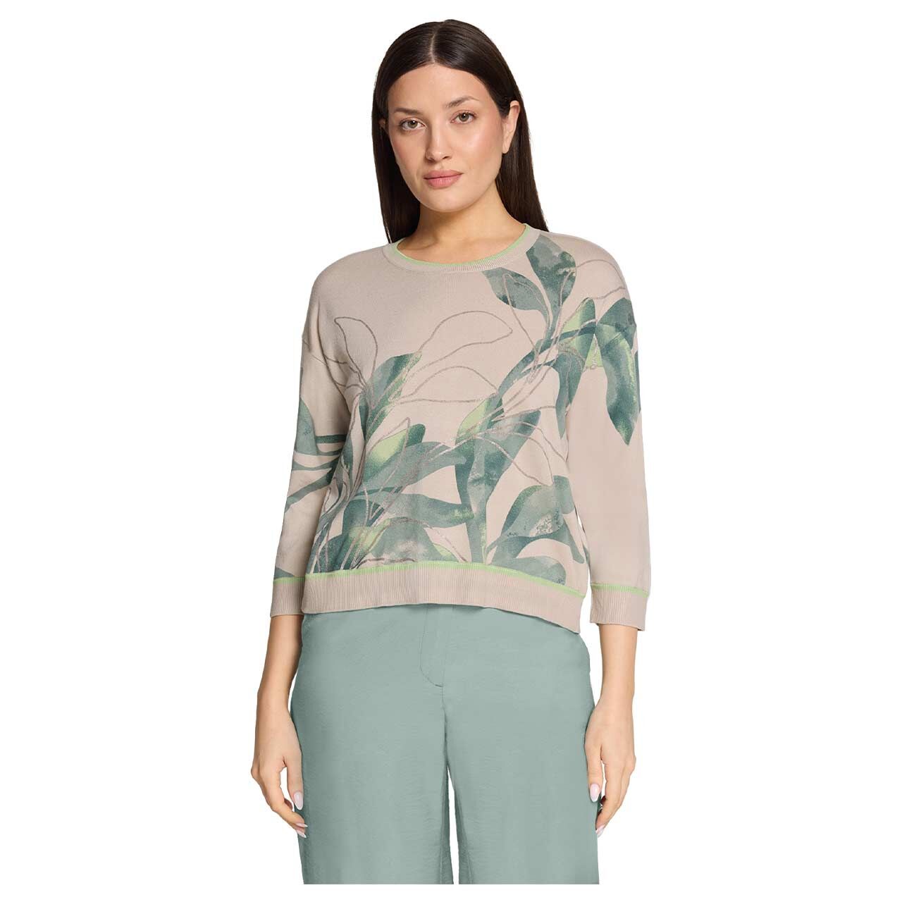 Damen Pullover von Betty Barclay in Beige mit Print, Vorderansicht am Model