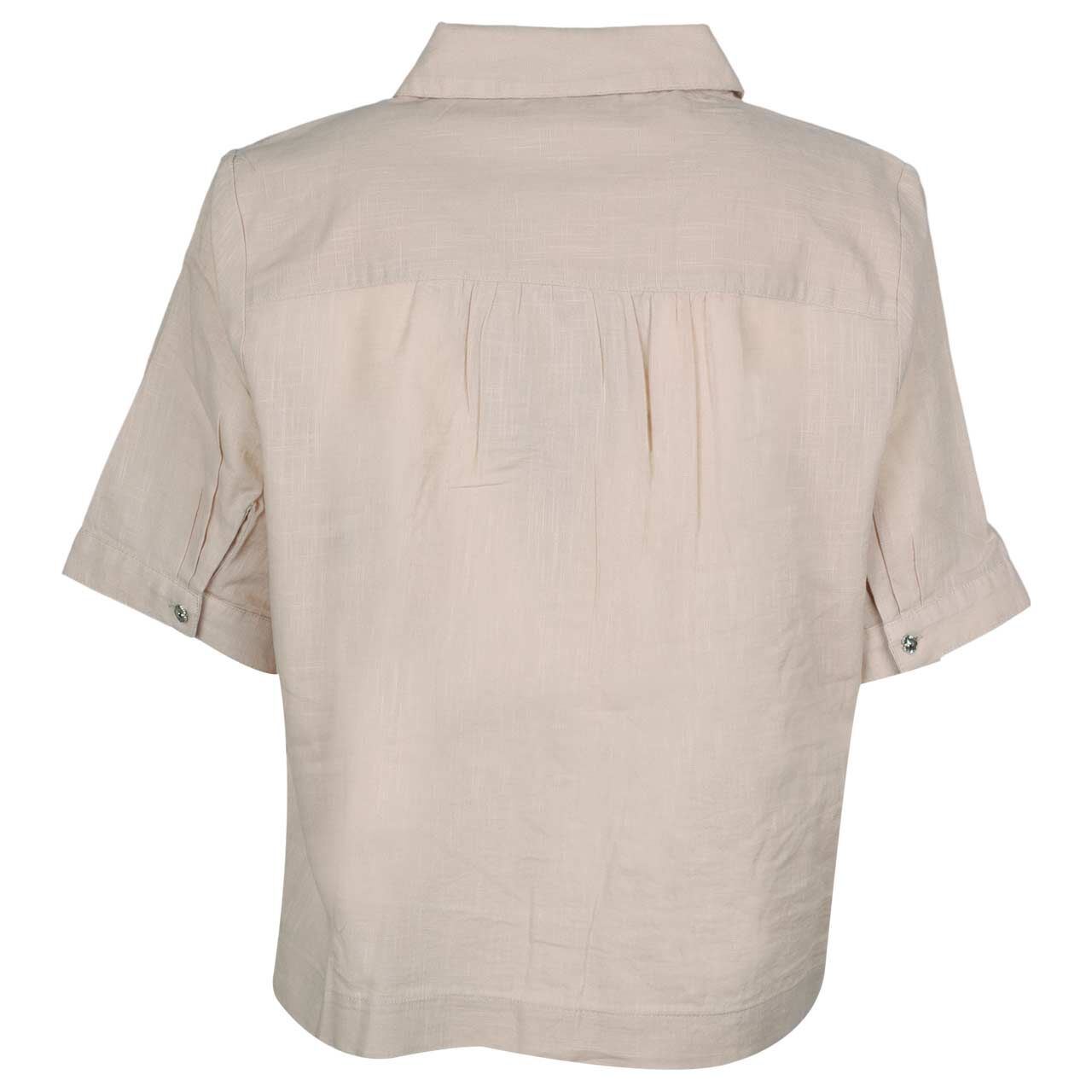 Damen Kurzarm Bluse Shirtcollar von Street One in Beige, Rückansicht