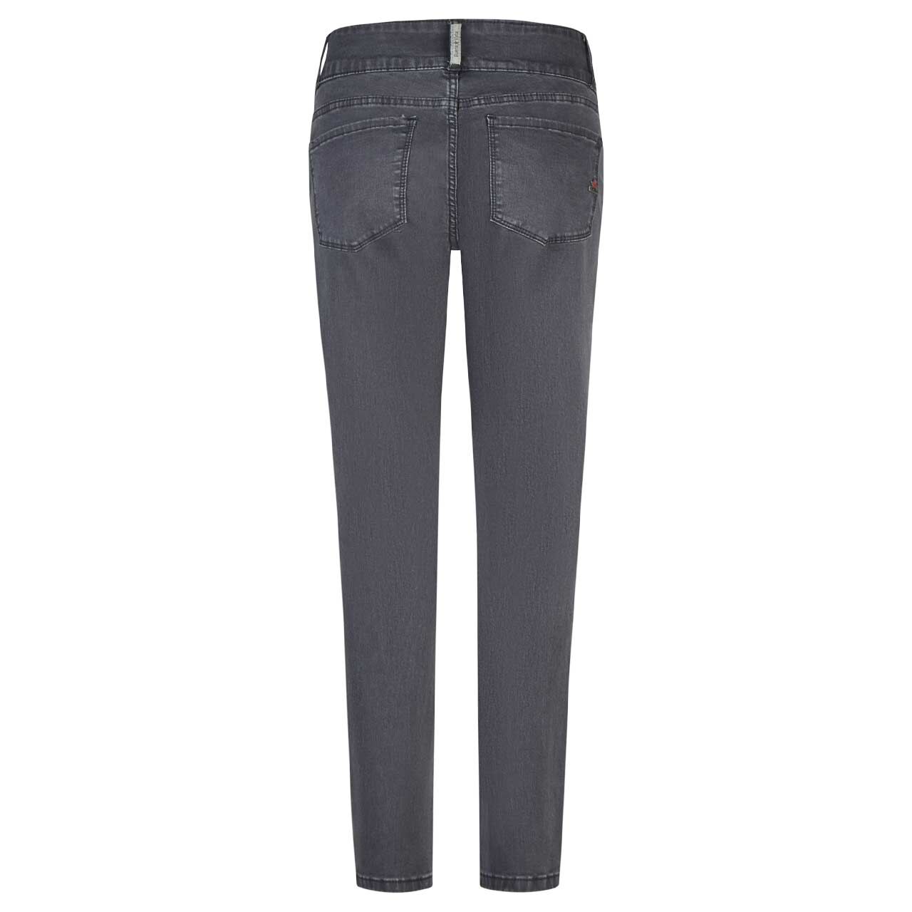 Damen Baumwollhose Ankle Tummyless Cropped Stretch Twill von Buena Vista in Graublau, Rückansicht