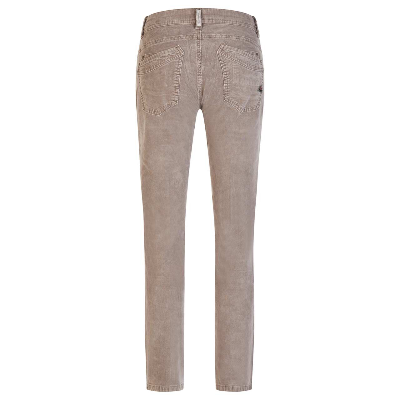 Damen Ankle Hose Malibu Cropped Fine Cord in Greige, Rückansicht