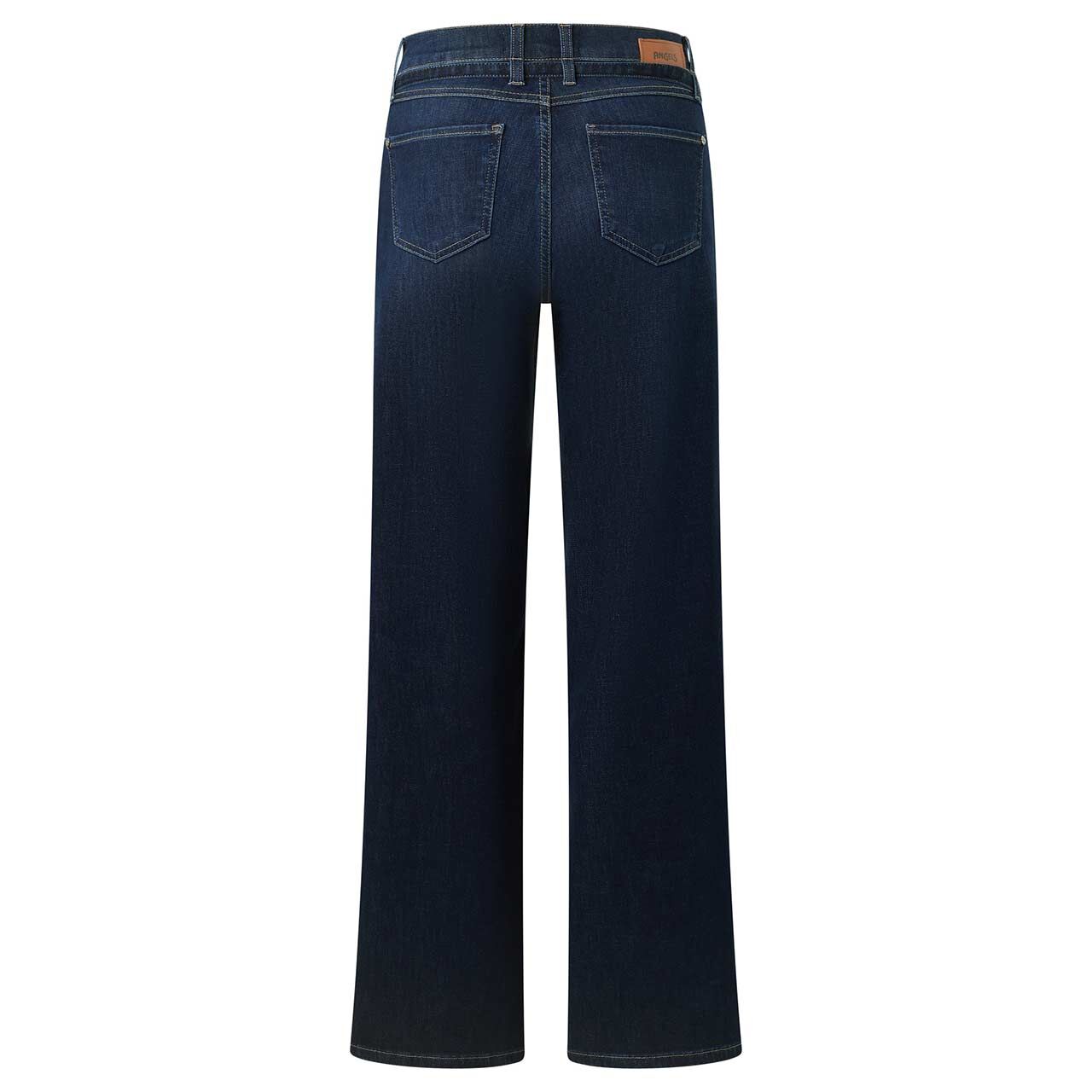 Stretch Damenjeans Liz Belt von Angels in Dunkelblau angewaschen, Rückansicht