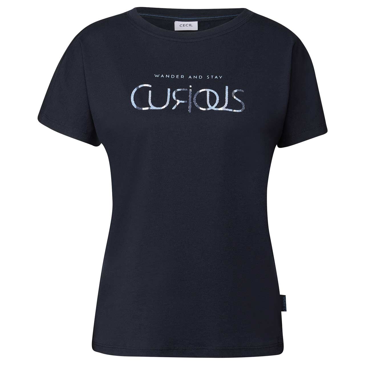 Cecil Damen T-Shirt Multicolor Curious urban dark blue