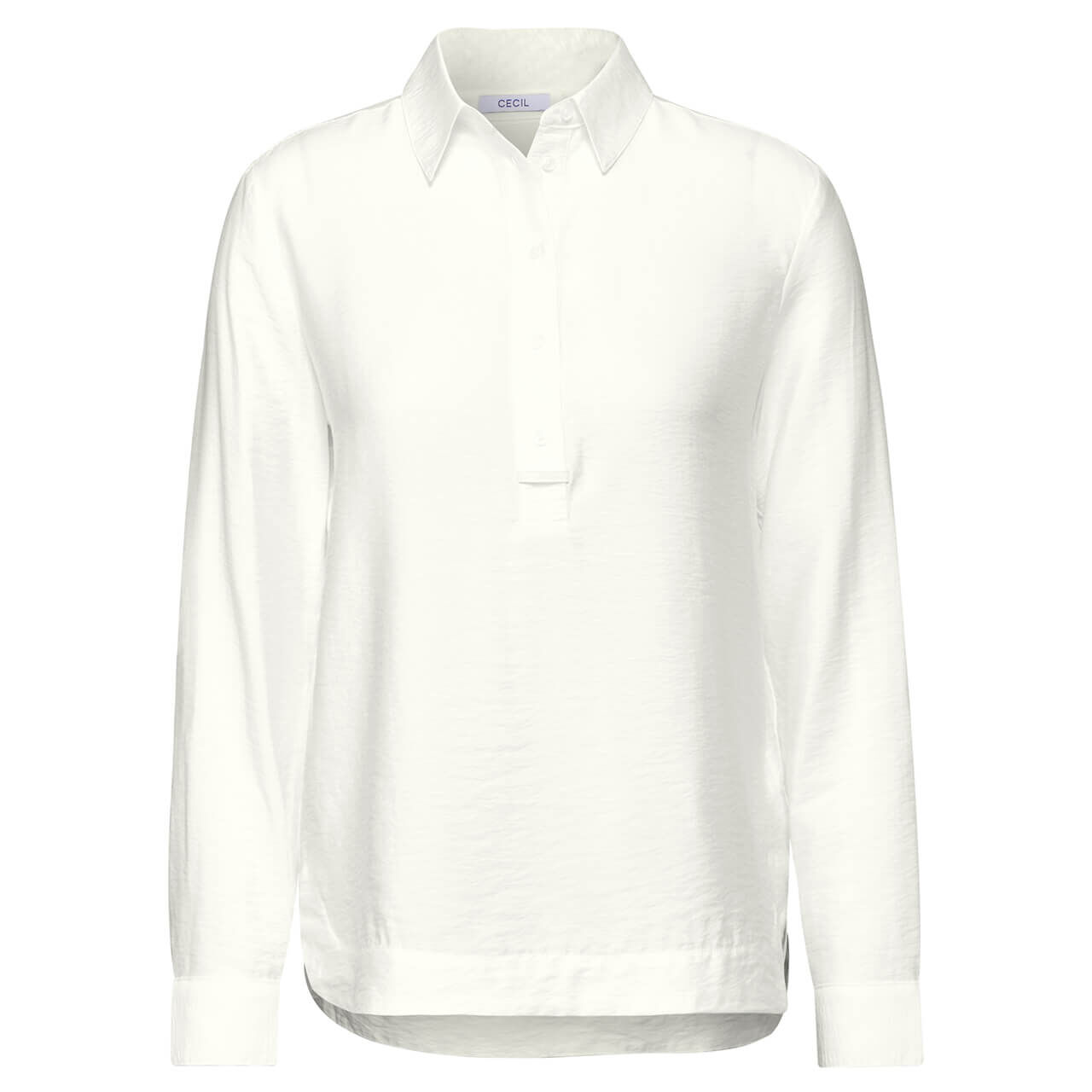 Cecil Damen Langarm Bluse Solid vanilla white