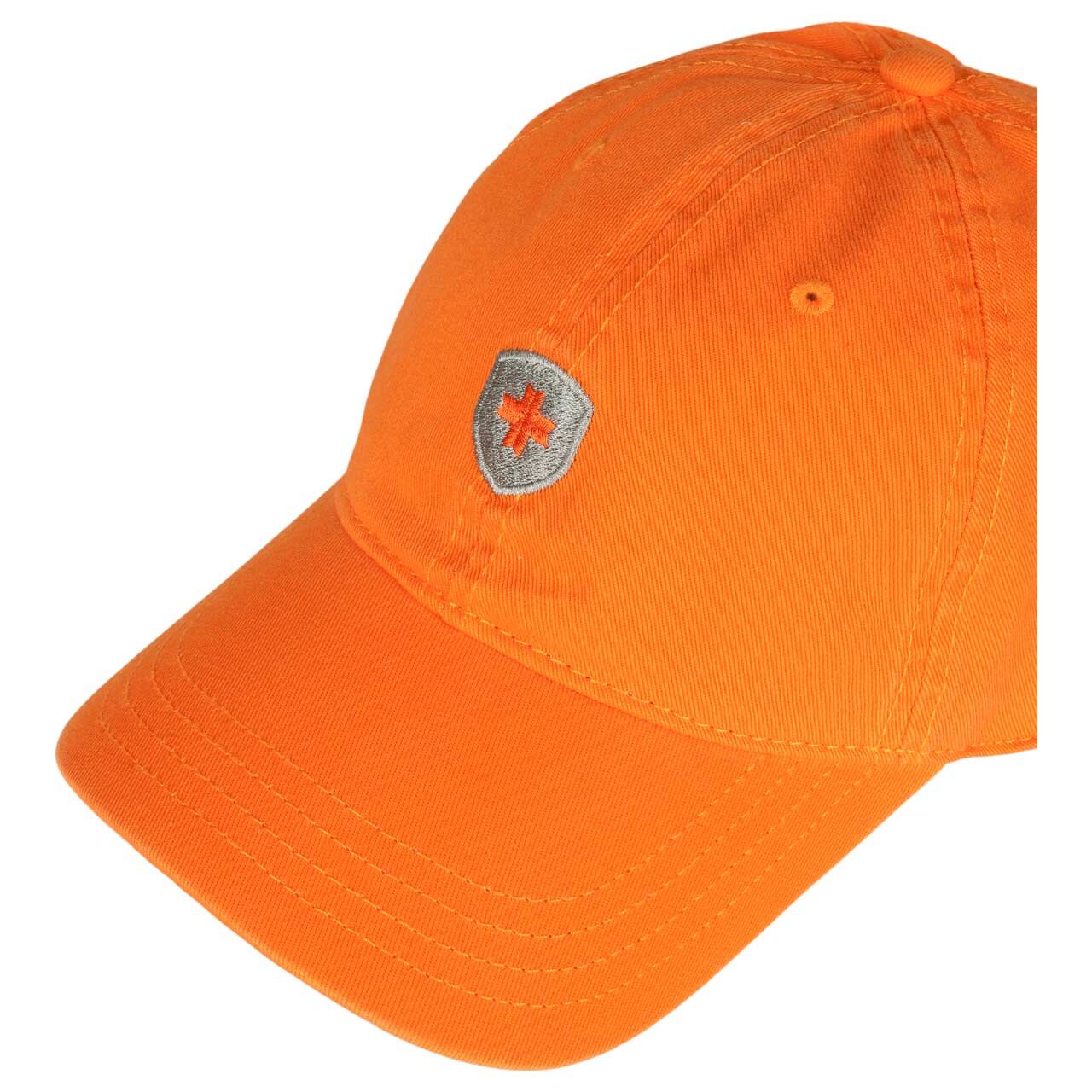 Baseballcap von Wellensteyn in Orange, Detailansicht Logo
