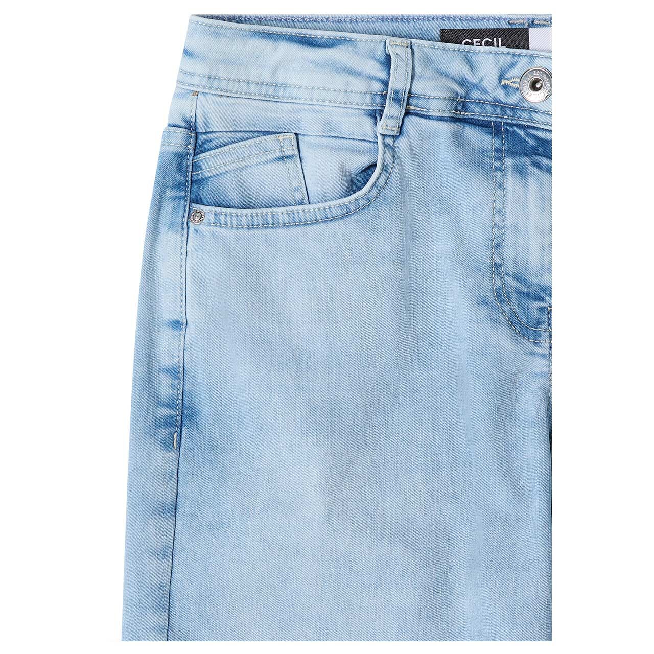 Cecil Neele 3/4 Jeans light blue random bleached