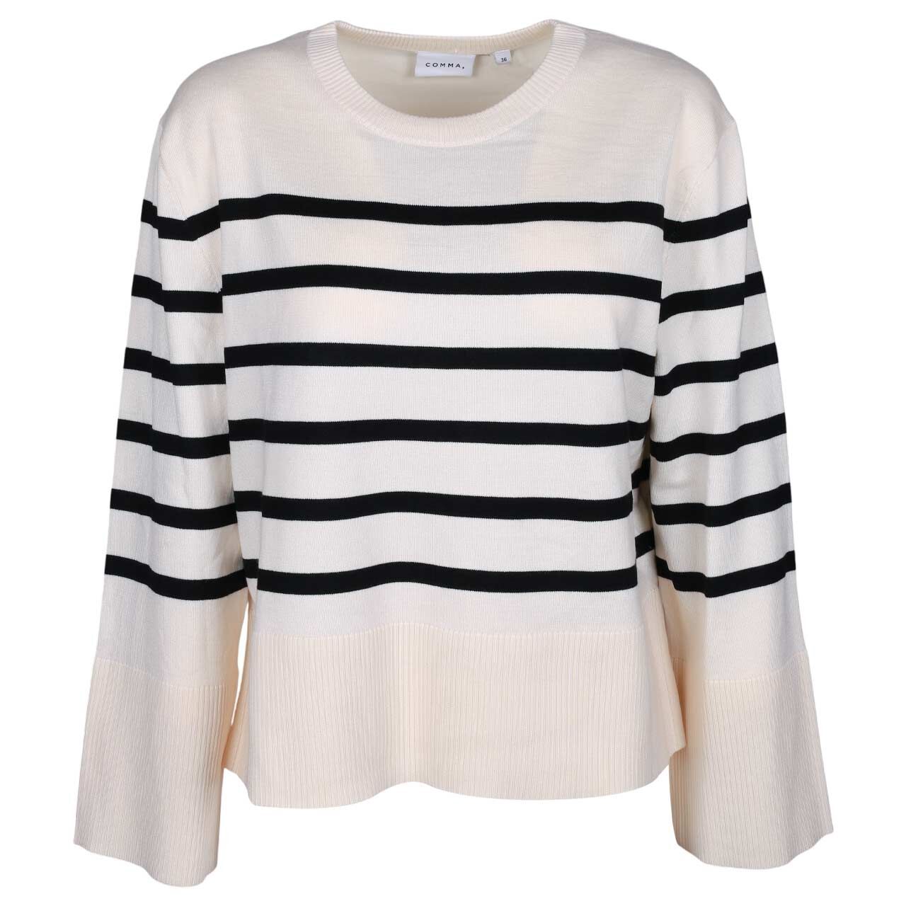 Comma Damen Pullover eggnog placed stripes