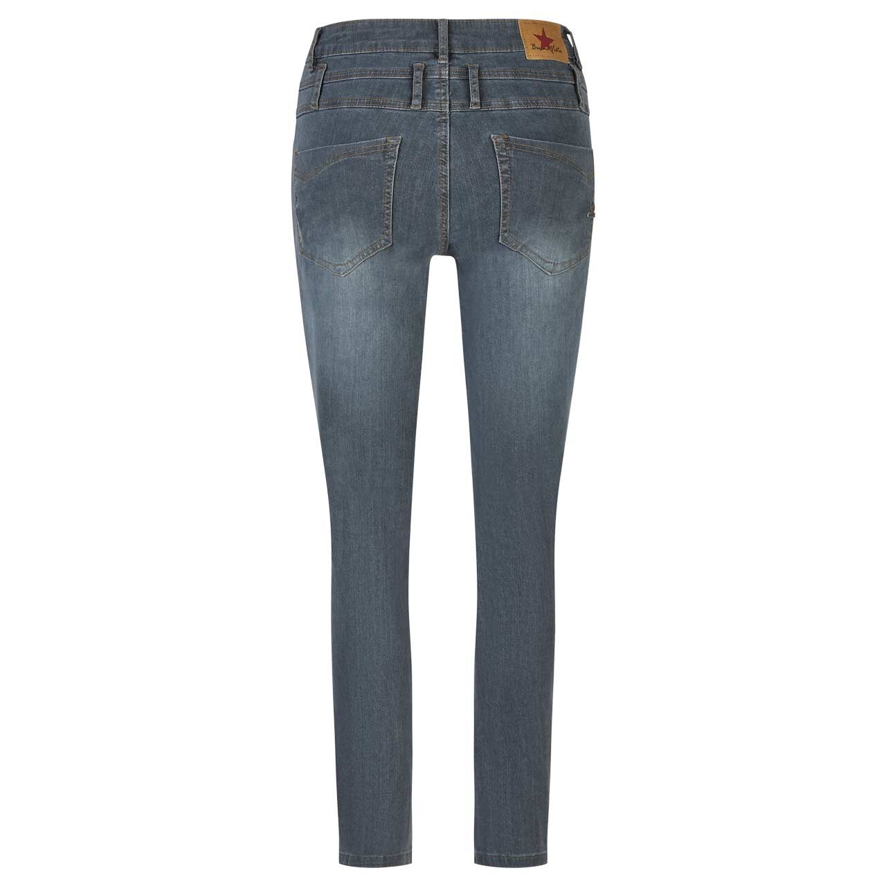 Damenjeans Florida Cropped Stretch Denim von Buena Vista in Grau angewaschen, Rückansicht