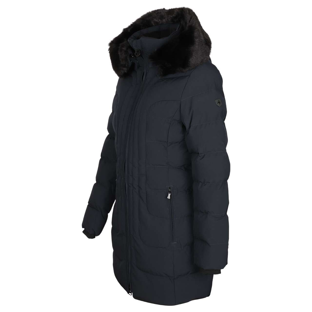 Damen Jacke Belvedere/Belvitesse Long von Wellensteyn in Dunkelblau mit der Modellnummer BVDL-565, Seitenansicht