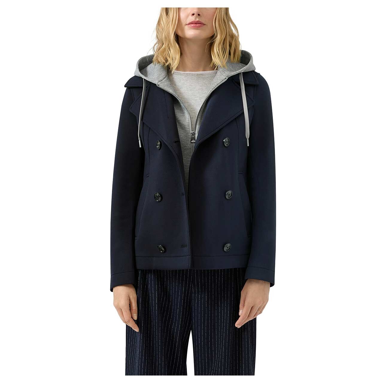 Damen Jacke Scuba von s.Oliver in Dunkelblau, Vorderansicht Model