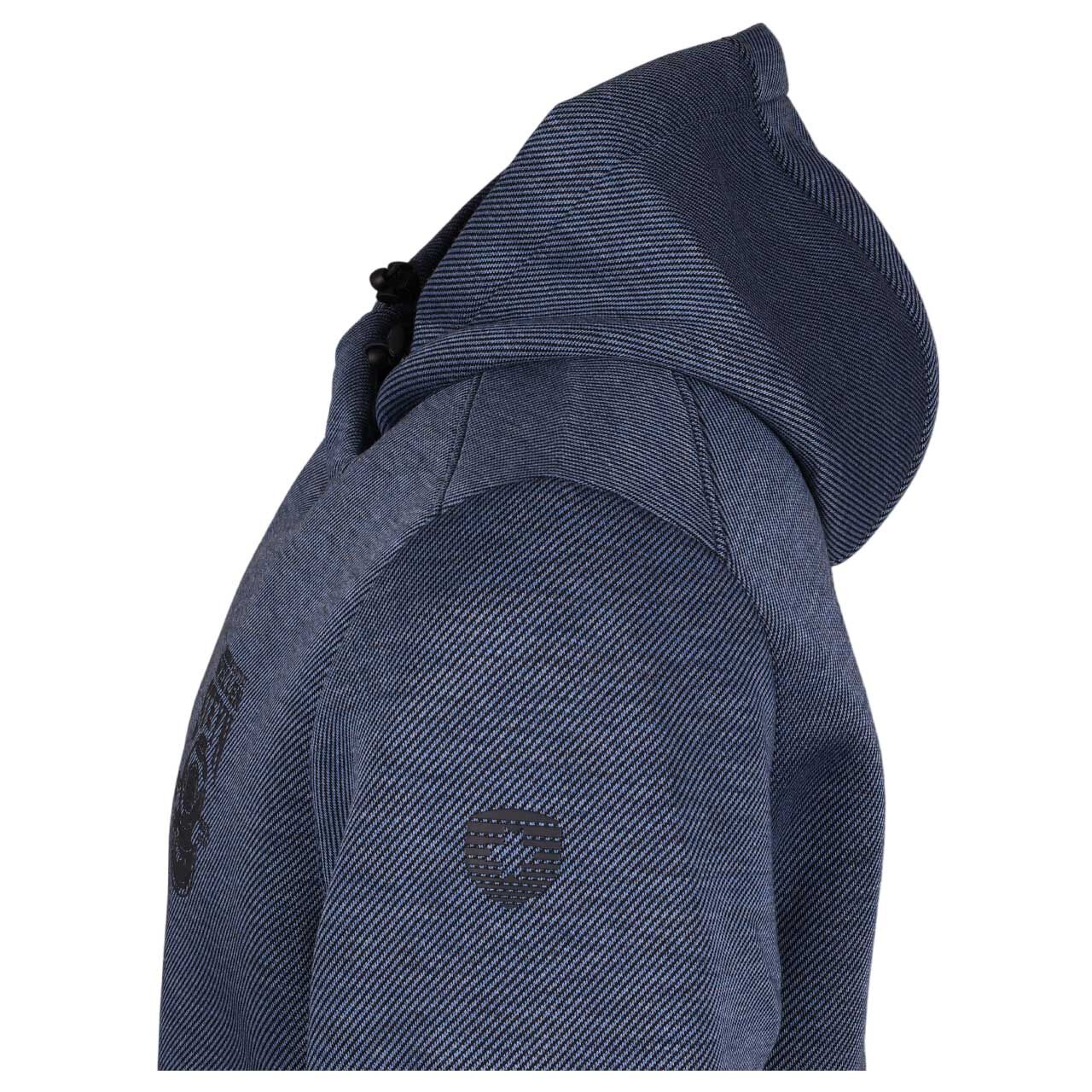 Herren Hoodie Sweatshirt von Wellensteyn in Blau meliert, detaillierte Seitenansicht