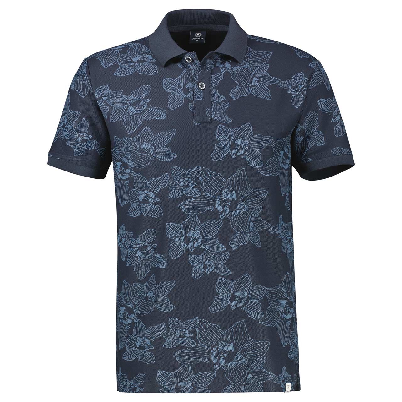 Lerros Herren Poloshirt classic navy floral print