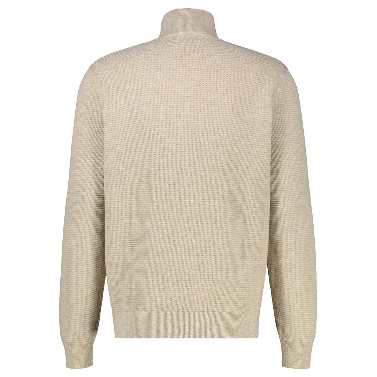 Herren Strickjacke von Lerros in Beige meliert, Rückansicht