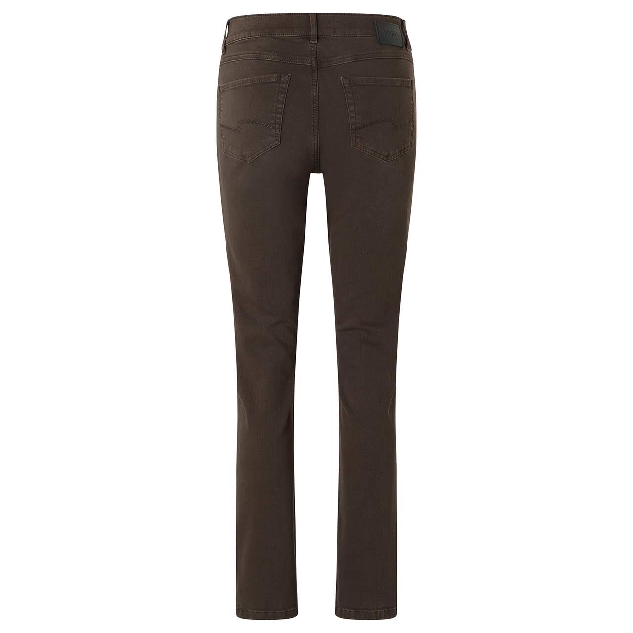 Stretch Damenjeans Cici von Angels in Dunkelbraun angewaschen, Vorderansicht