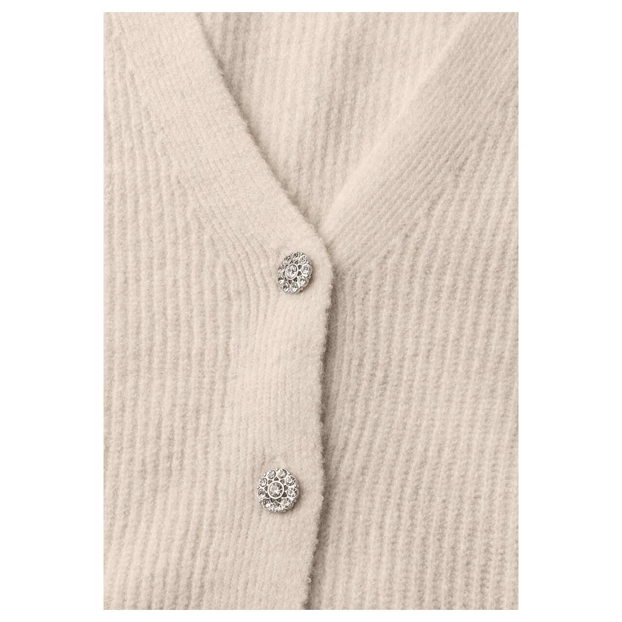 Street One Studio Damen Strickjacke V-Neck Cardigan creamed sand melange