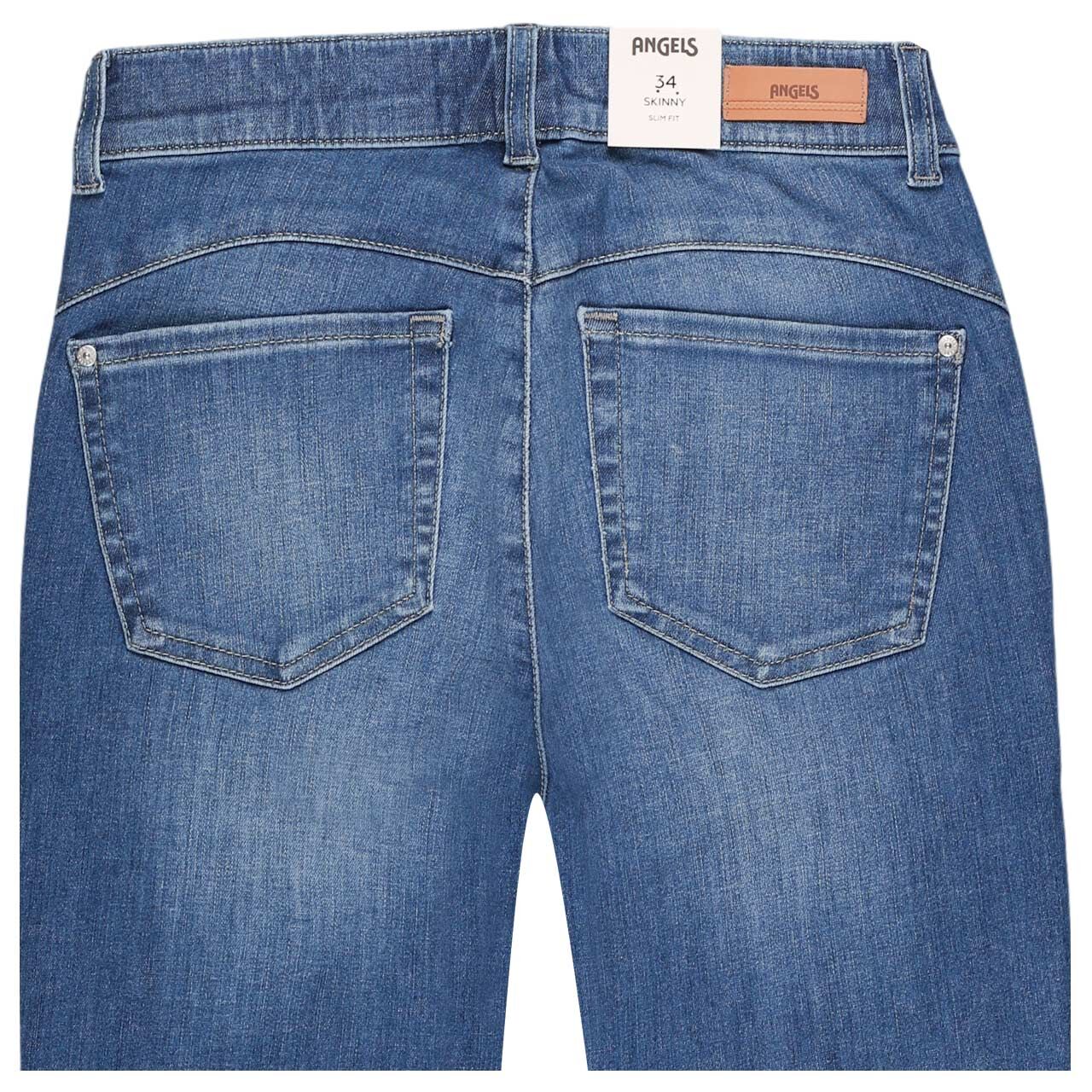 Stretch Damenjeans Skinny Shape von Angels in Blau angewaschen, detaillierte Rückansicht