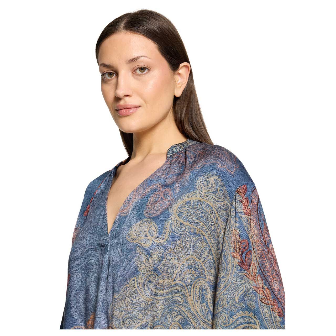 Betty Barclay Damen Langarm Bluse denim blue print