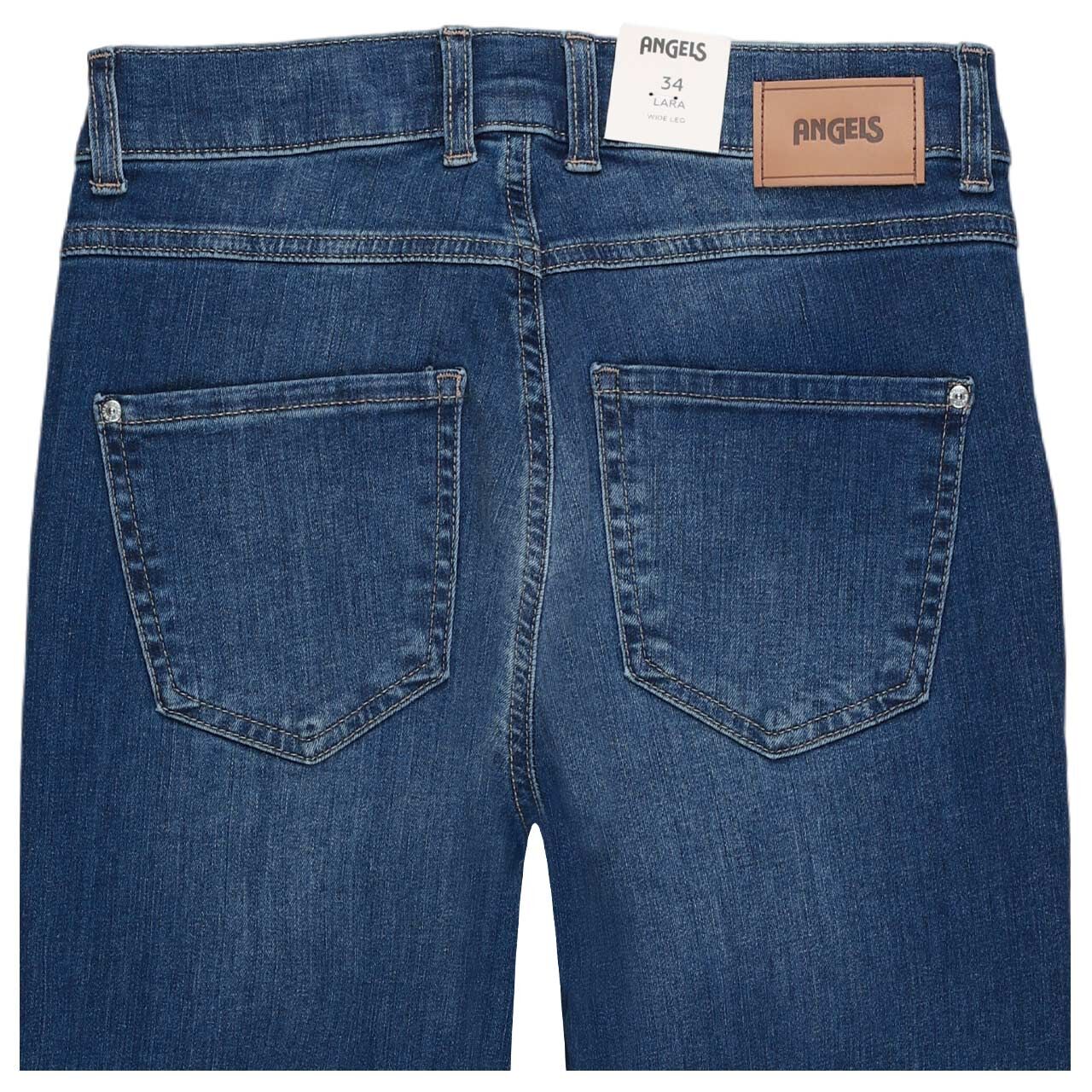 Damenjeans Lara von Angels in Blau angewaschen, detaillierte Rückansicht