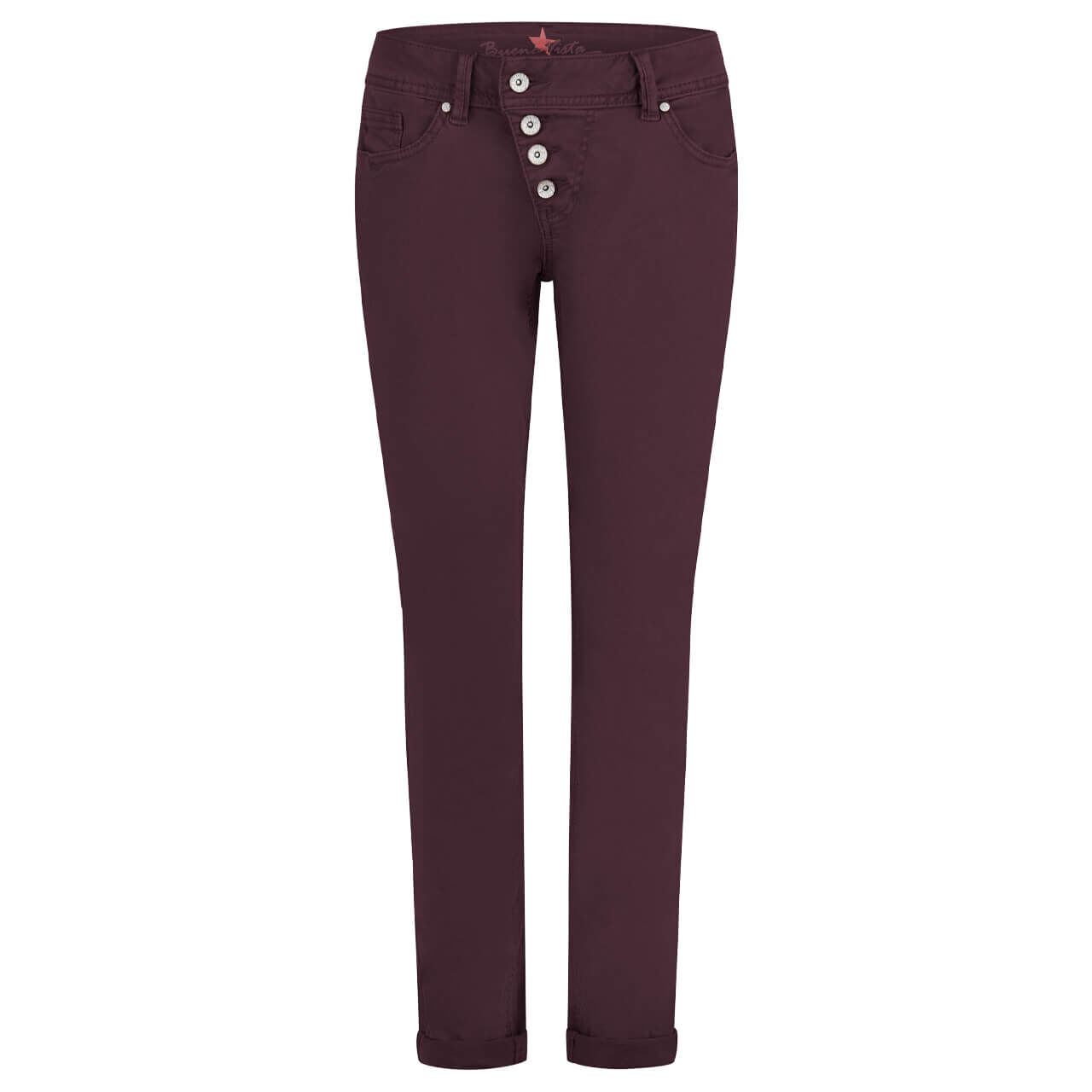 Damen Baumwollhose Malibu Stretch Twill von Buena Vista in Lila, Vorderansicht