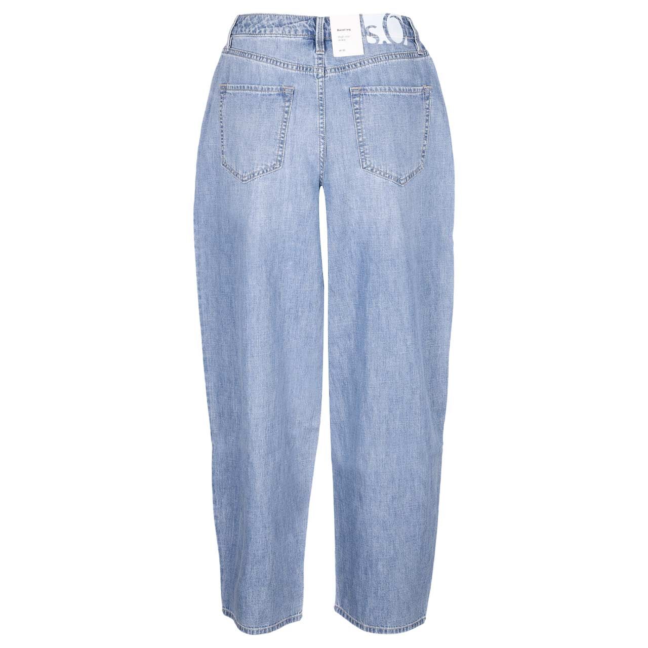 Stretch Damen Ankle Jeans Barrel Leg von s.Oliver in Hellblau angewaschen, Rückansicht