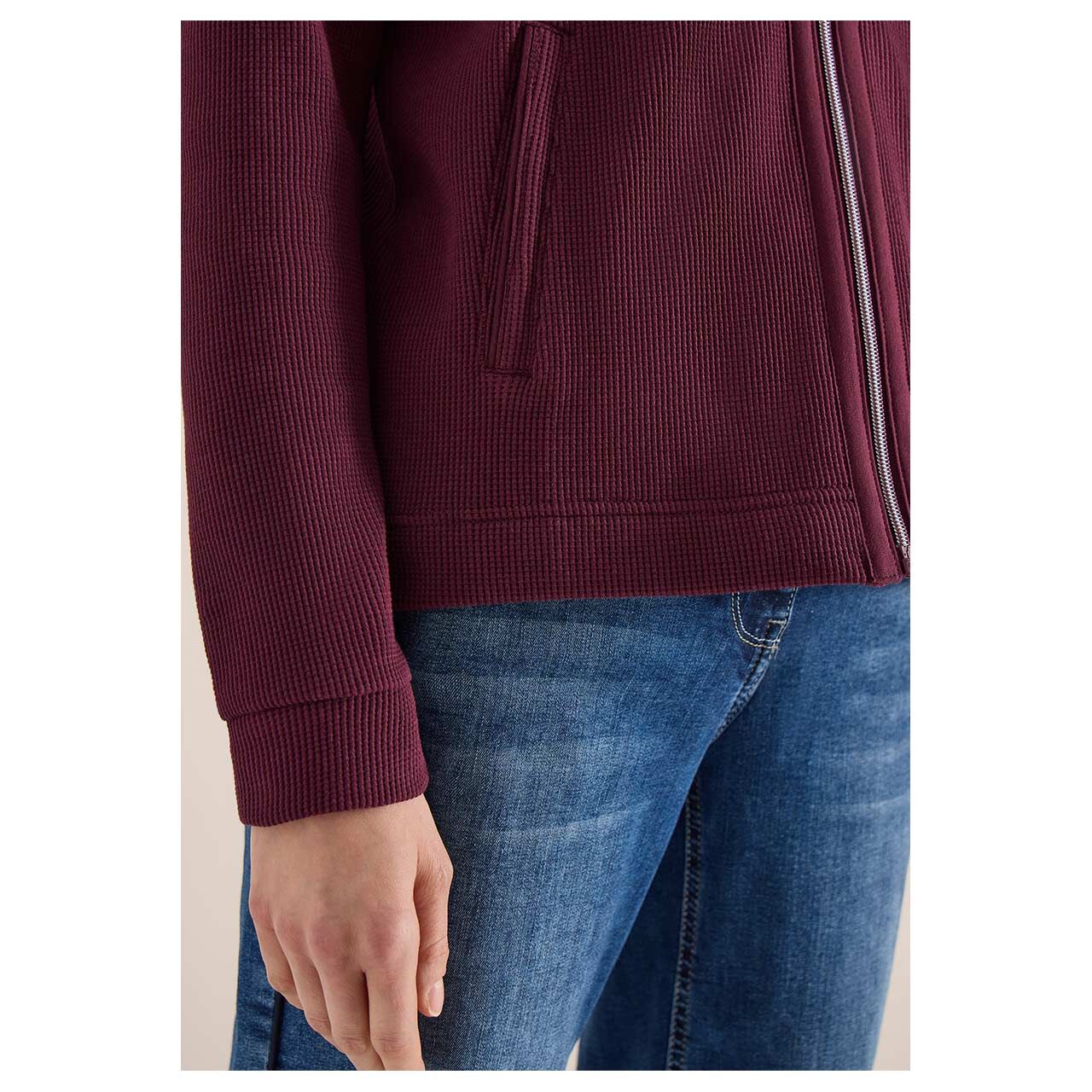 Damen Hoodie Shirtjacke von Cecil in Lila, Model vorne