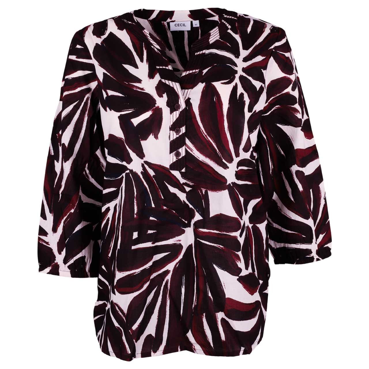 Cecil Damen 3/4 Arm Bluse Printed Light Cotton mulberry red