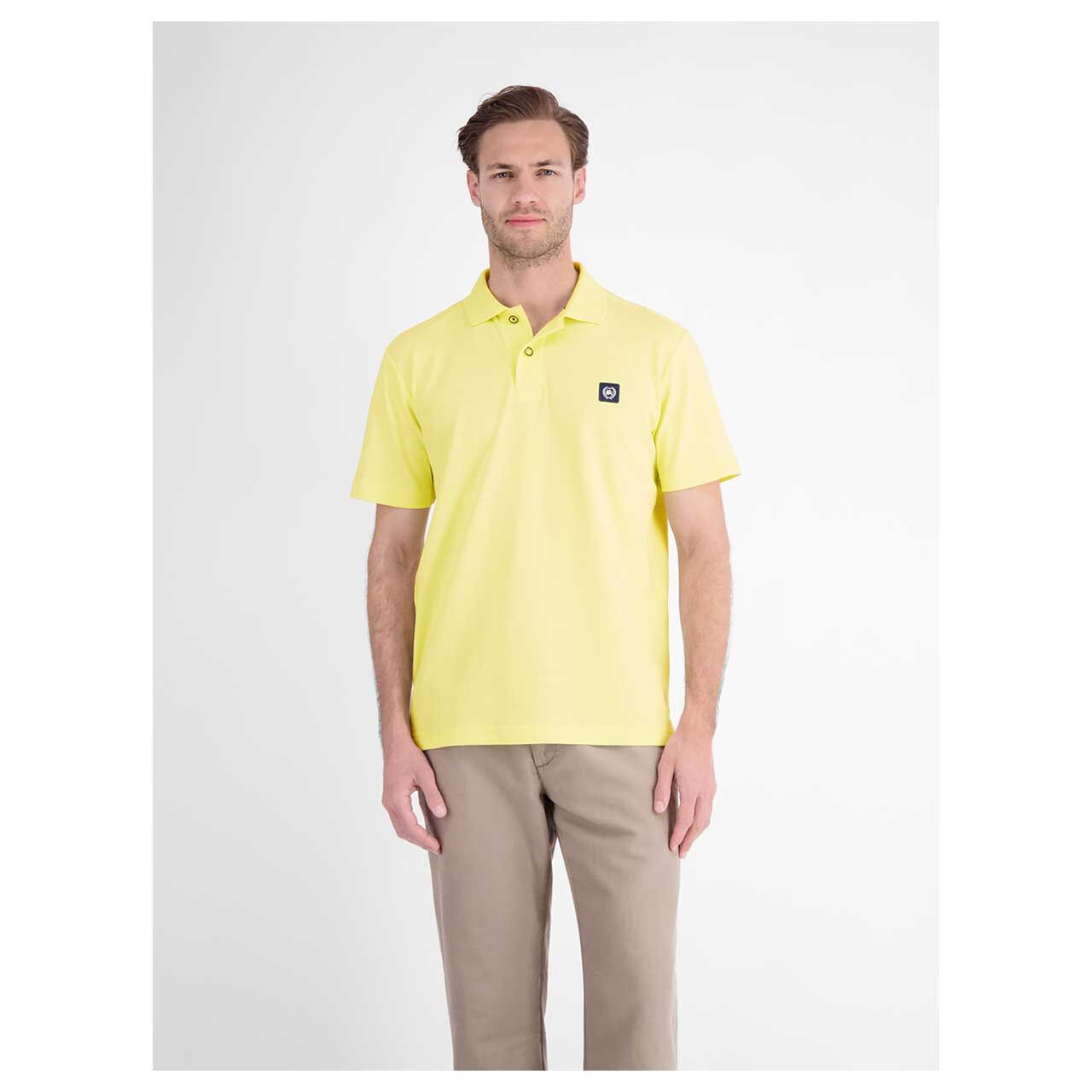 Herren Poloshirt von Lerros in Gelb, Vorderansicht am Model