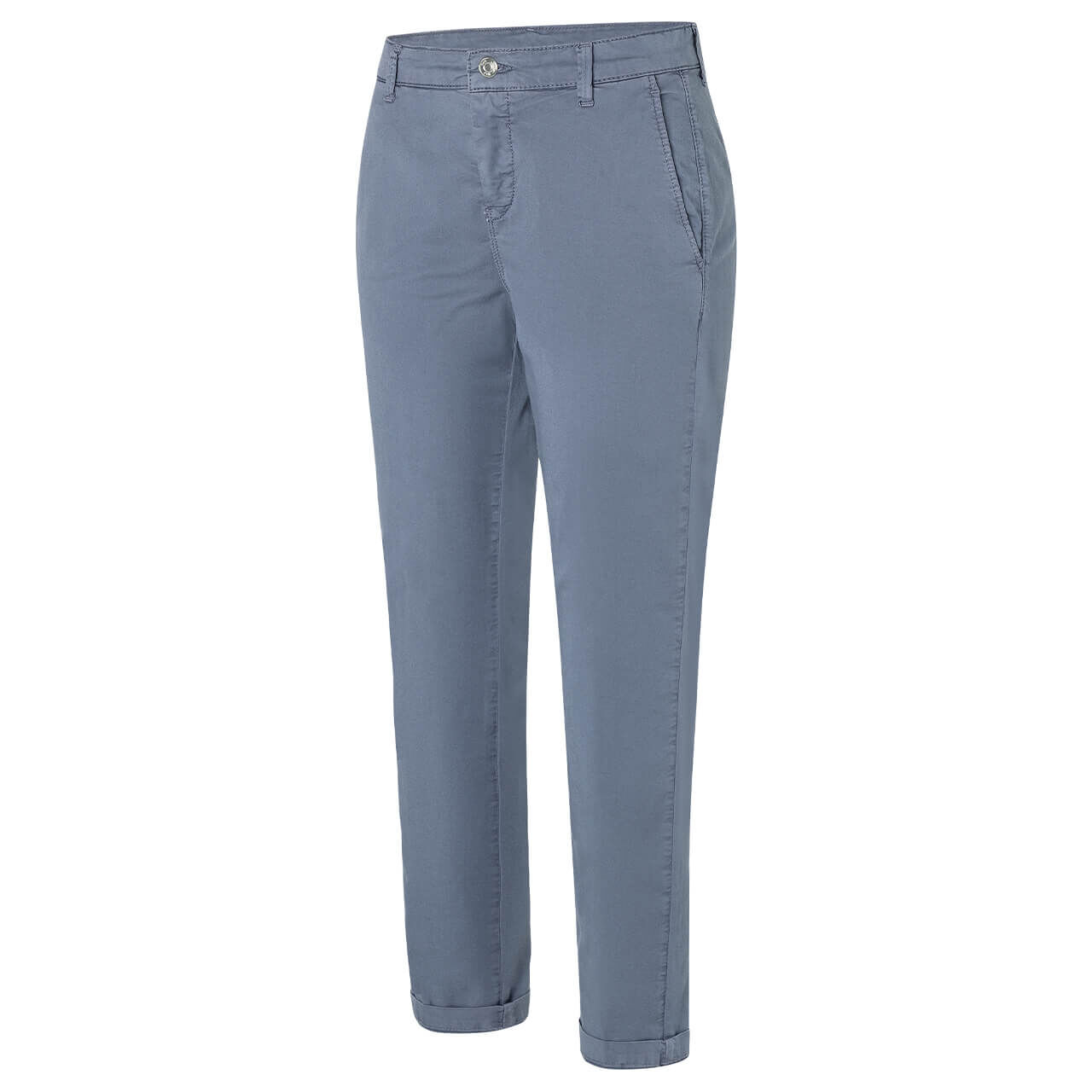 Damen 7/8 Baumwollhose Chino in Graublau, Seitansicht
