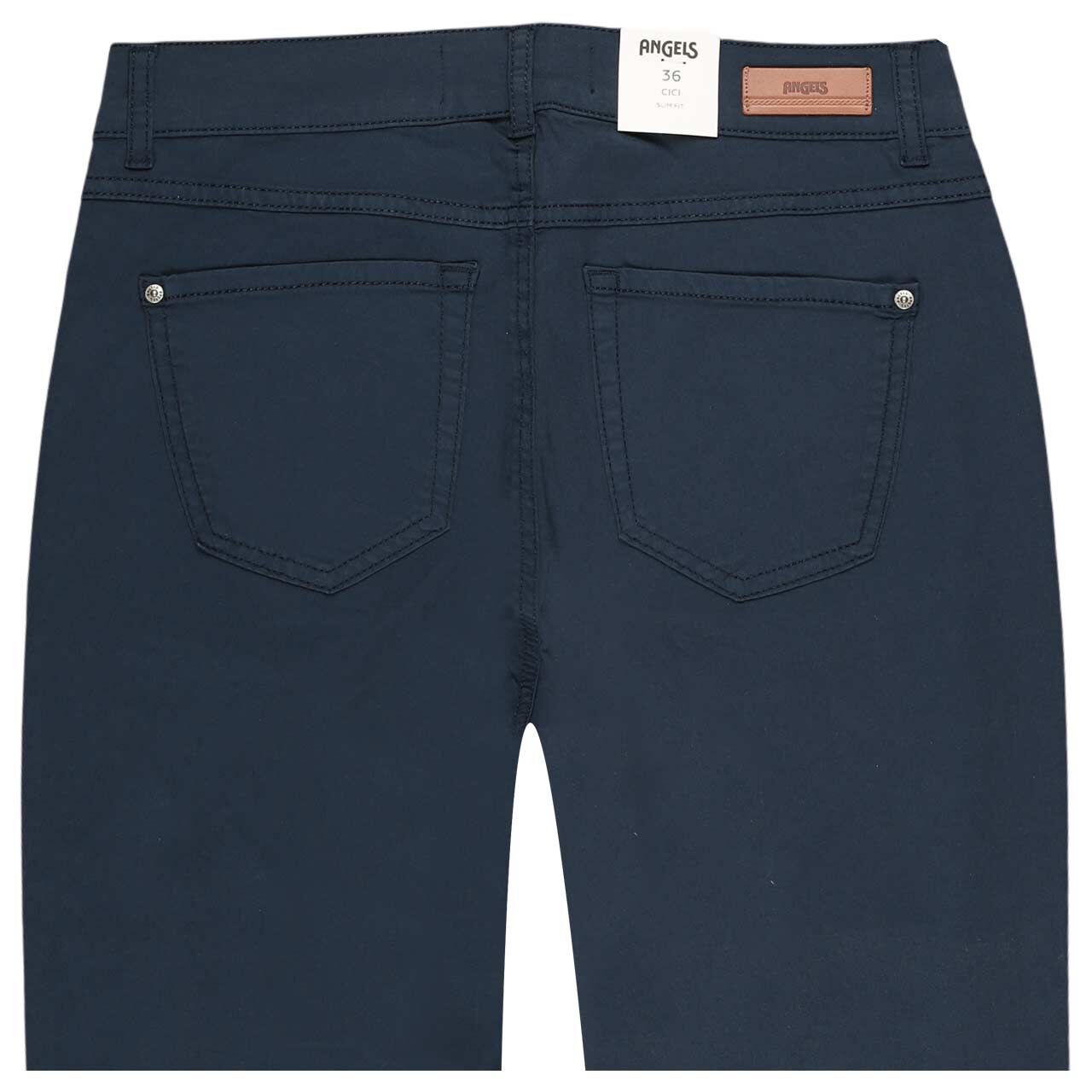 Stretch Damen Baumwollhose Cici von Angels in Dunkelblau, detaillierte Rückansicht