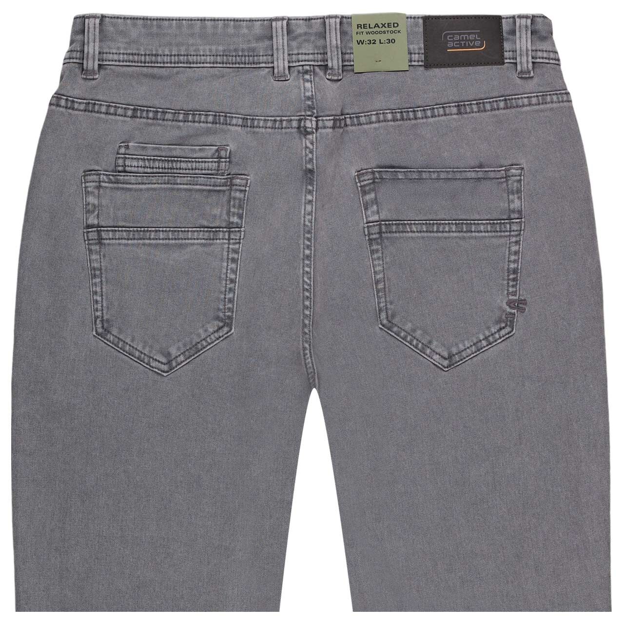Stretch Herrenjeans Woodstock von Camel active in Grau, detaillierte Rückansicht