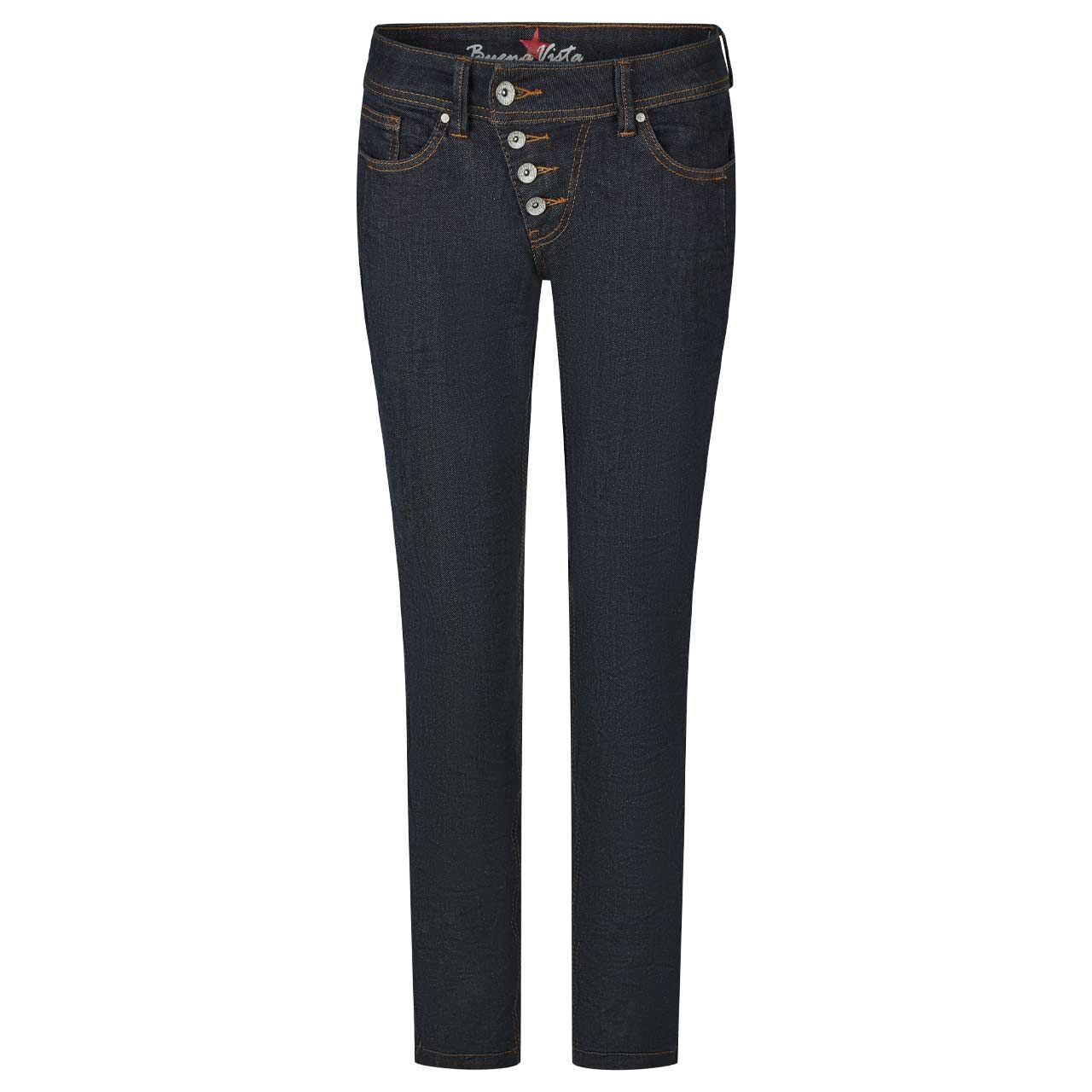 Damen Ankle Jeans Malibu Cropped Stretch Denim in Dunkelblau, Vorderansicht