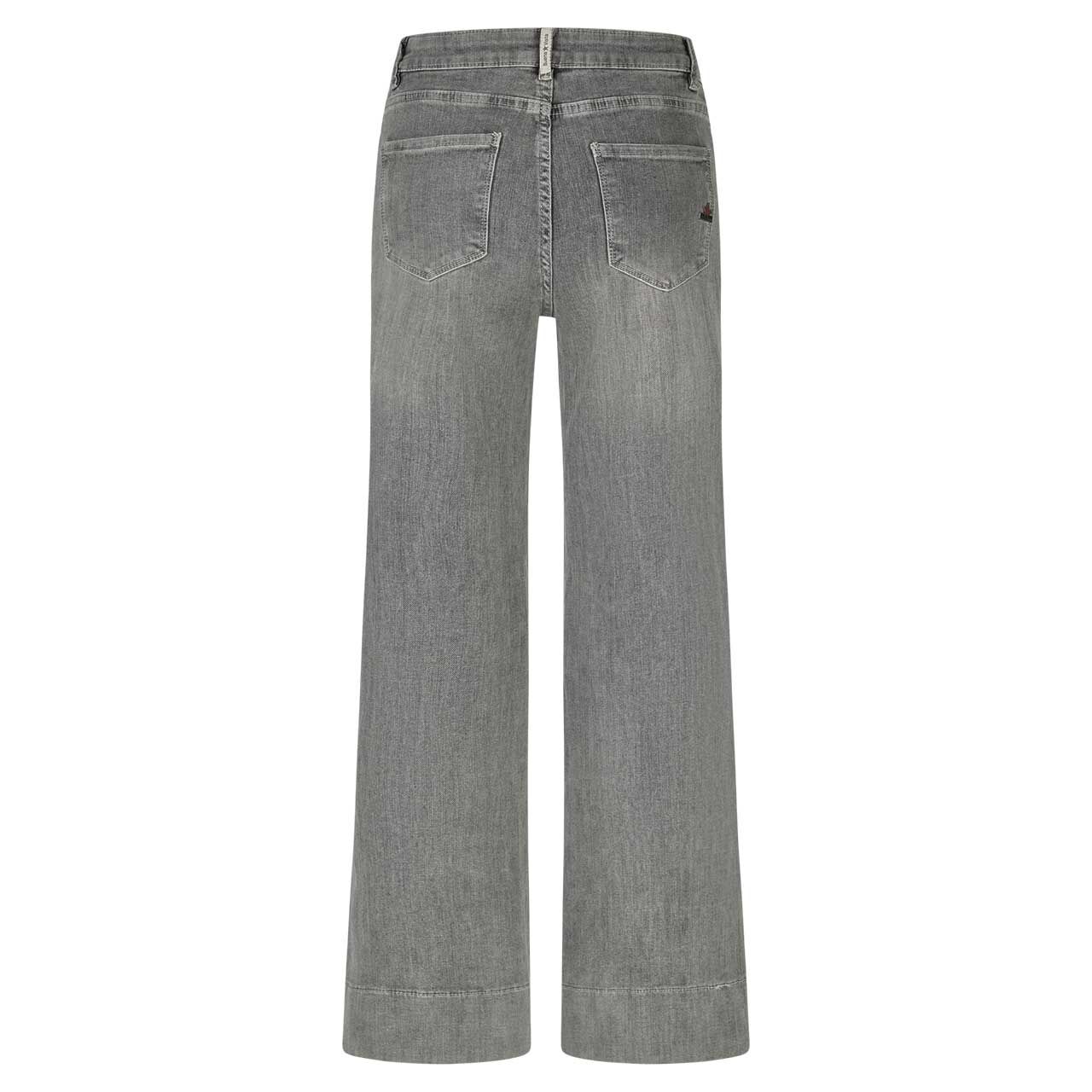 Buena Vista Wide Leg Worker Stretch Denim Jeans faded grey