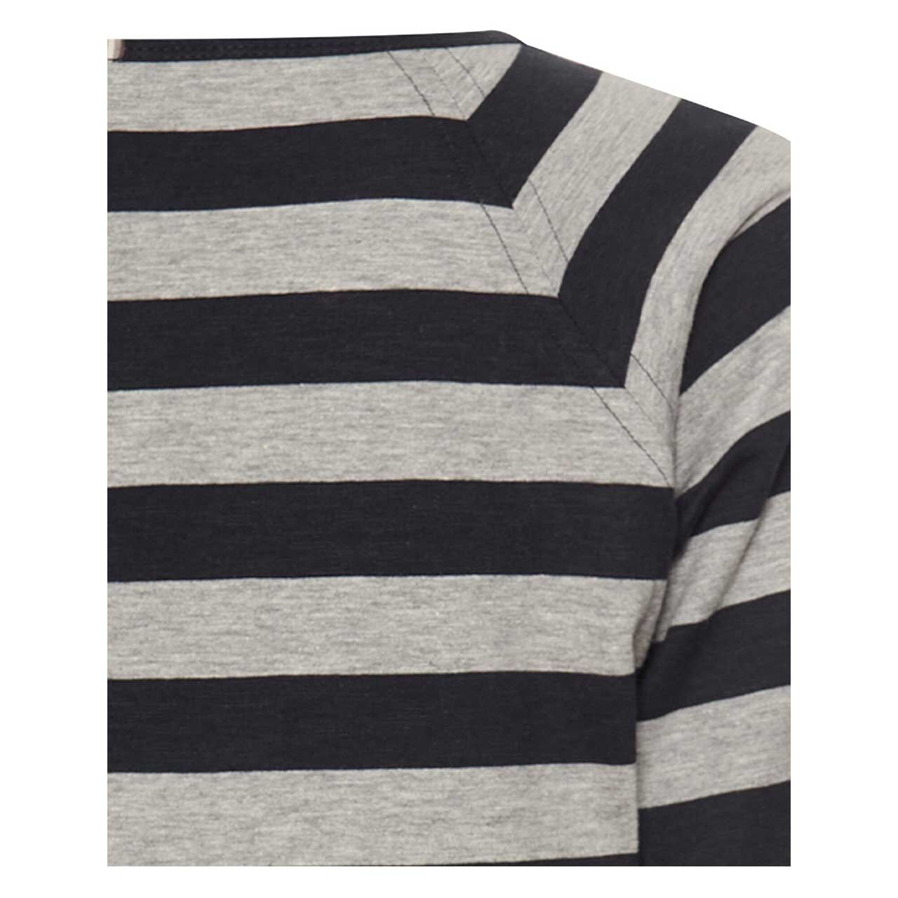 Damen Pullover von Camel active in Schwarz gestreift, detaillierte Ansicht Schulter