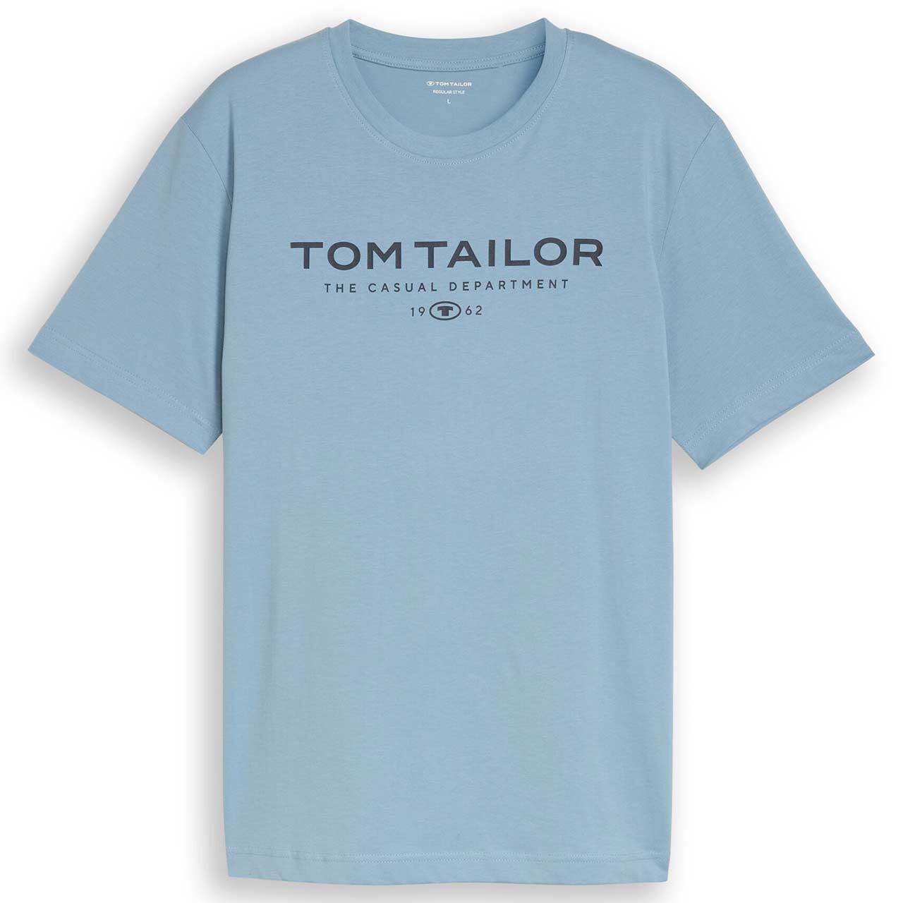 Tom Tailor Herren T-Shirt mountain blue logo print