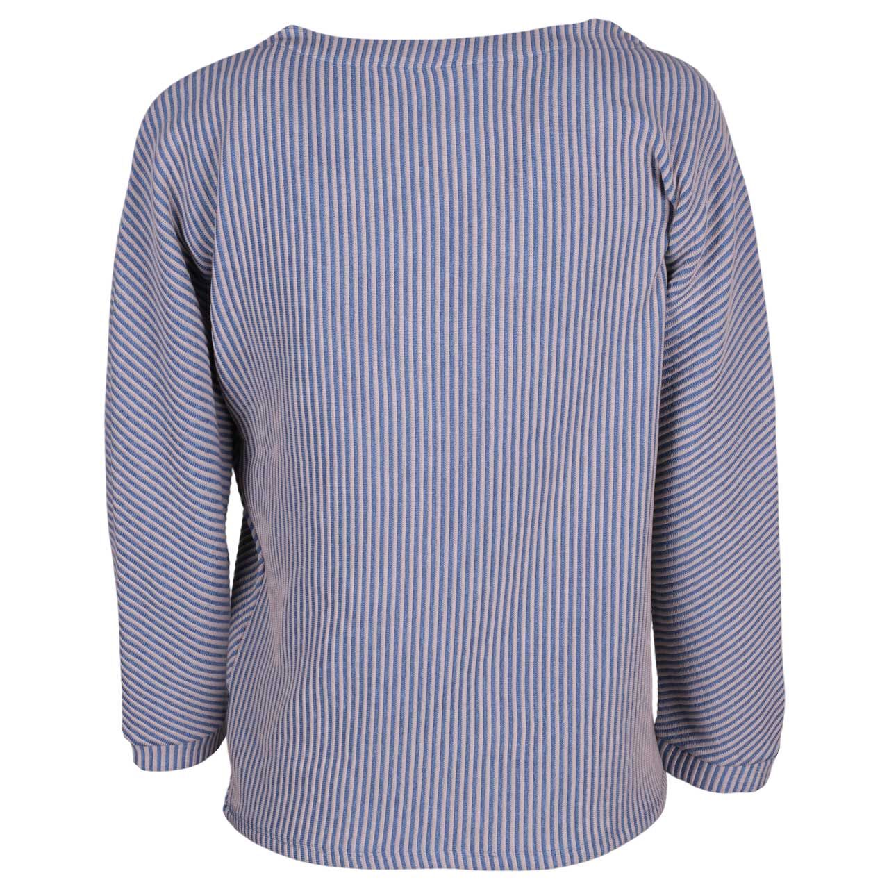 Damen 3/4 Arm Shirt Two Color Structure von Street One in Hellblau gestreift, Rückansicht