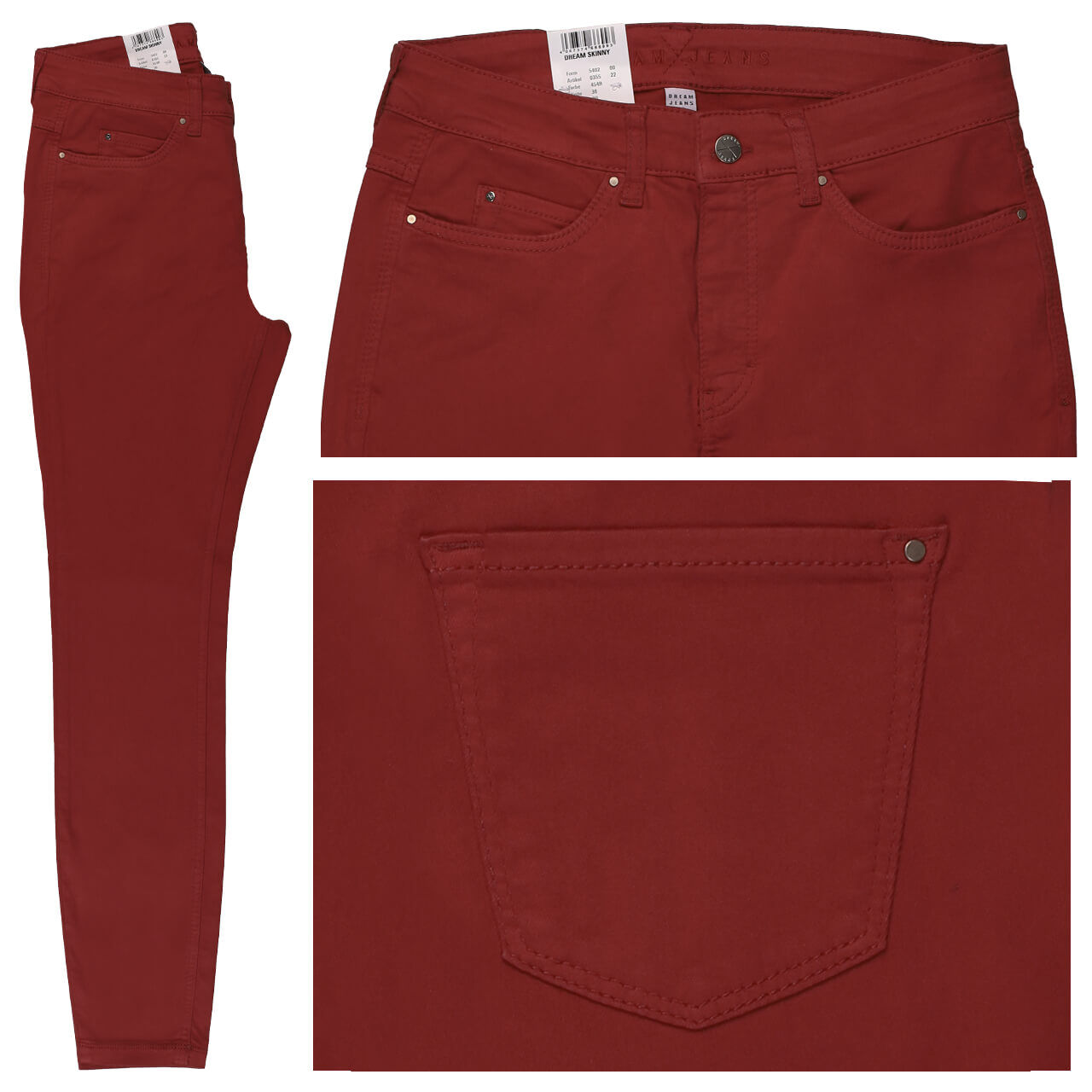 MAC Dream Skinny Jeans marsala red