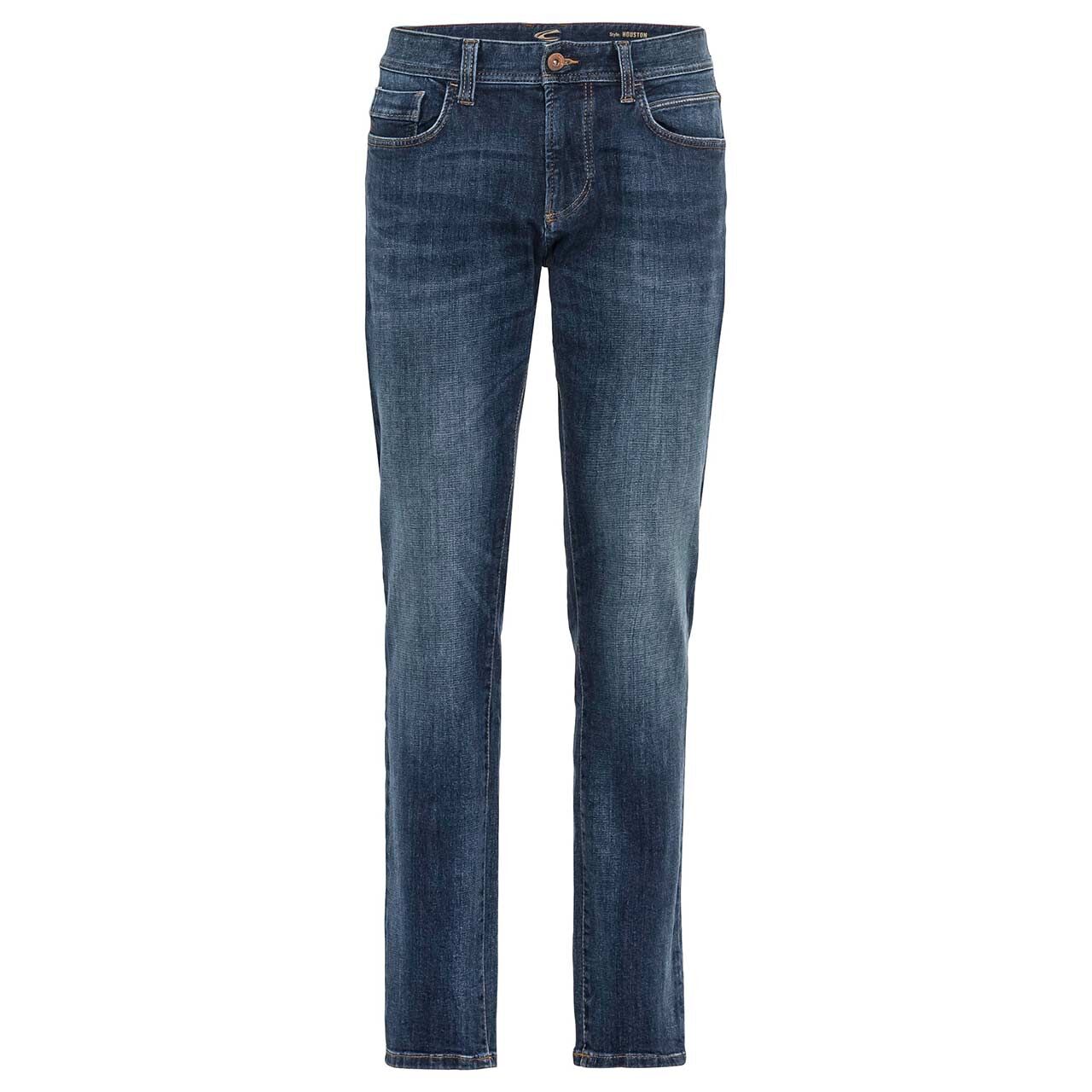 Herrenjeans Stretch Houston fleXXX von Camel active in Blau angewaschen, Vorderansicht