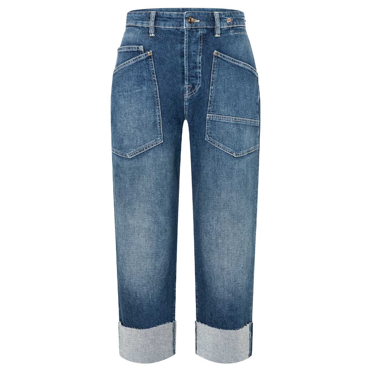 Damen Ankle Jeans Baggy von MAC in Blau verwaschen, Vorderansicht
