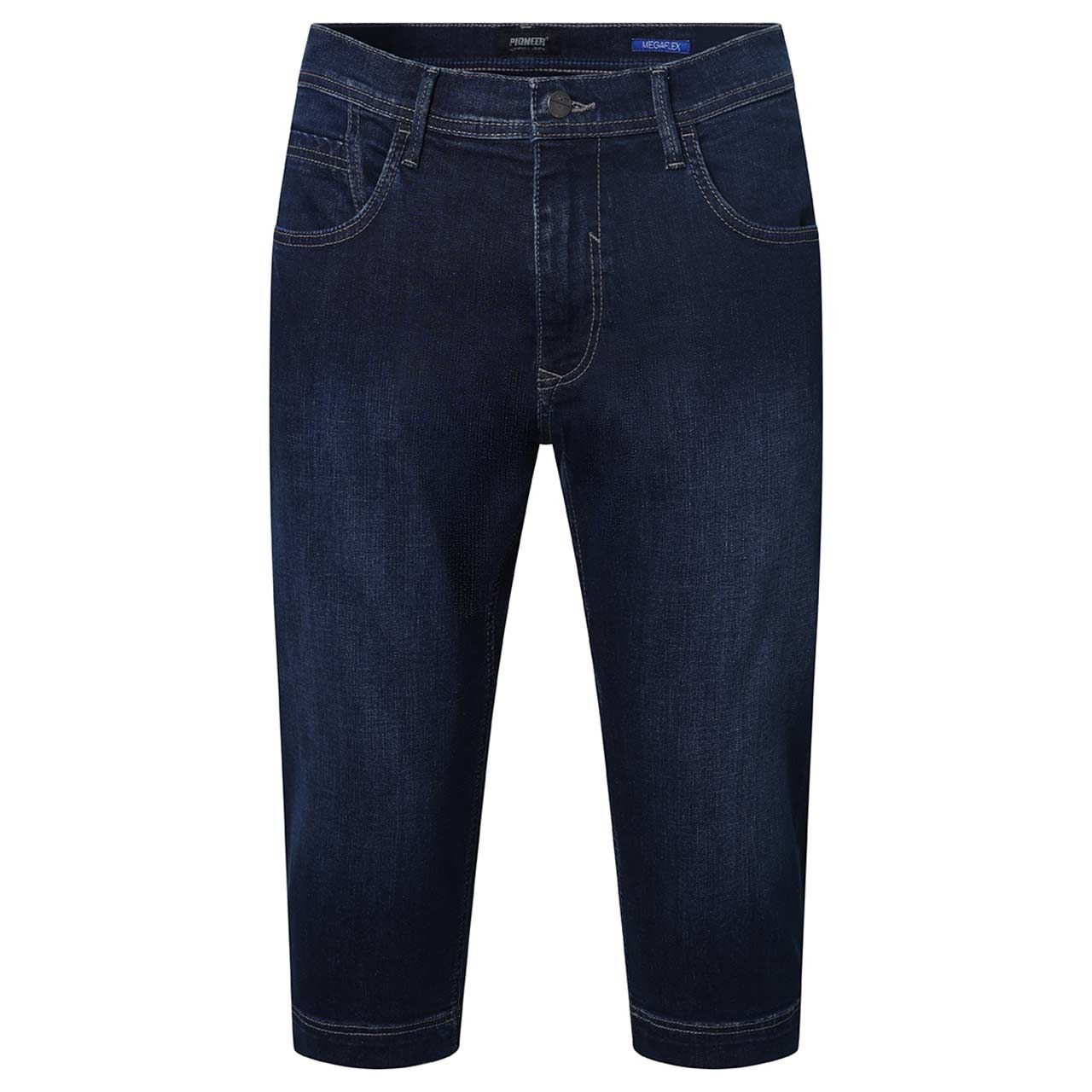 Herren 3/4 Jeans Bill Megaflex in Dunkelblau angewaschen, Vorderansicht