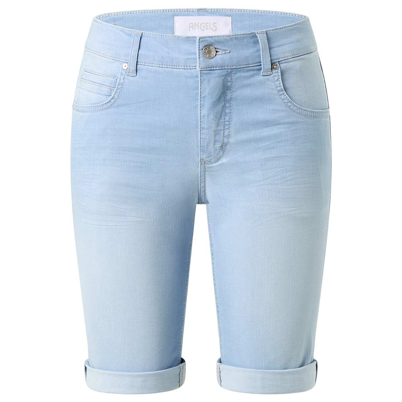 Damen Jeans Bermuda TU von Angels in Hellblau angewaschen, Vorderansicht