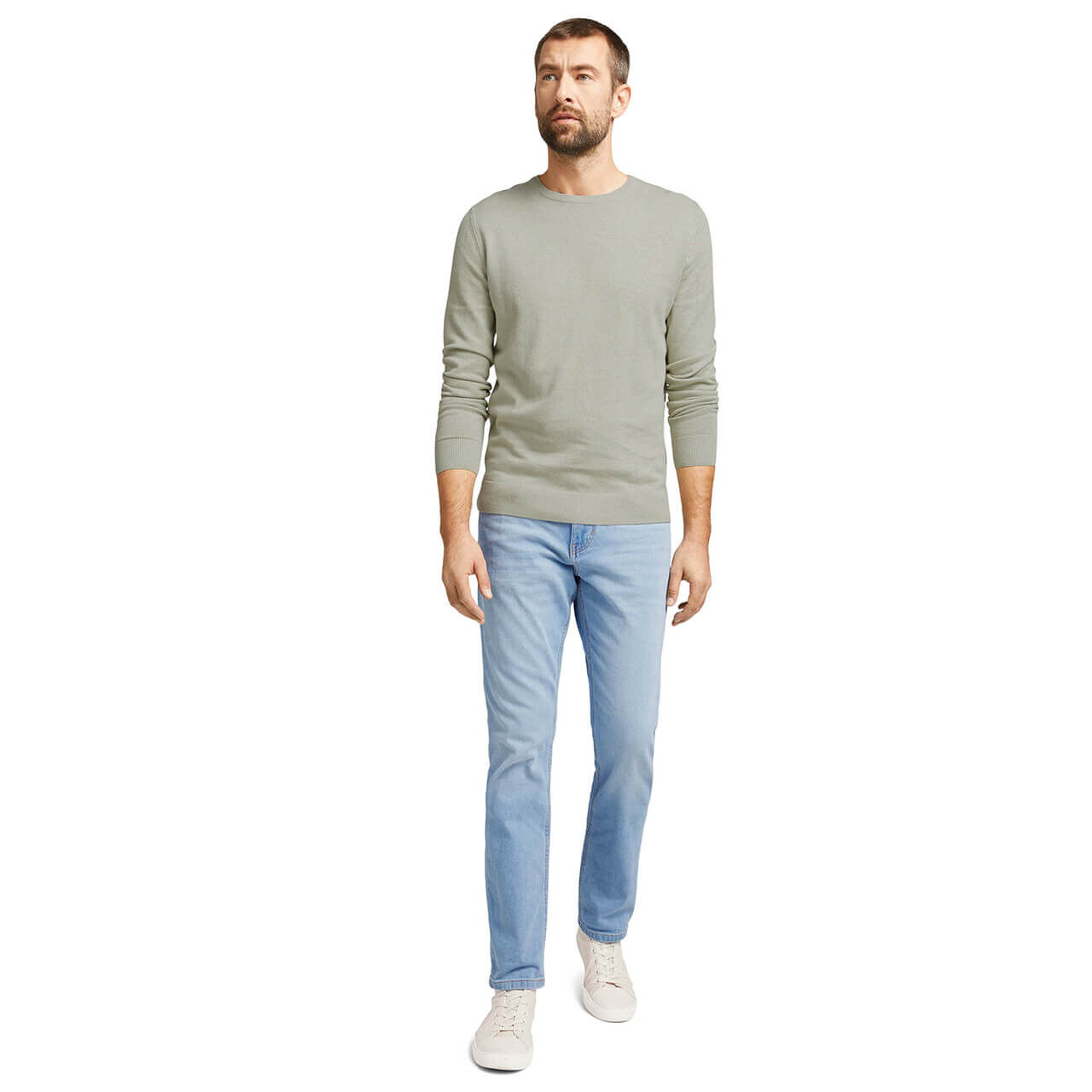 Tom Tailor Basic Crew-neck Sweater Pullover für Herren in Pistaziengrün, FarbNr.: 28927