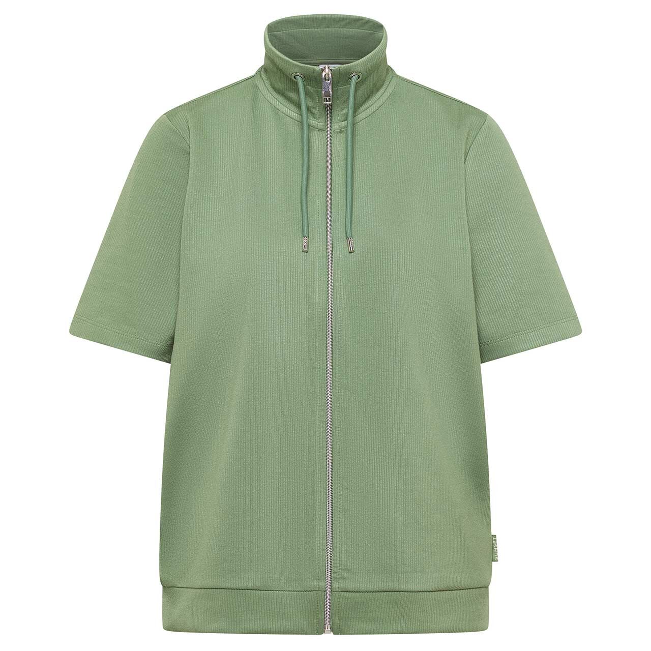 Cecil Damen T-Shirt Jacke Vertical Structure deep matcha green