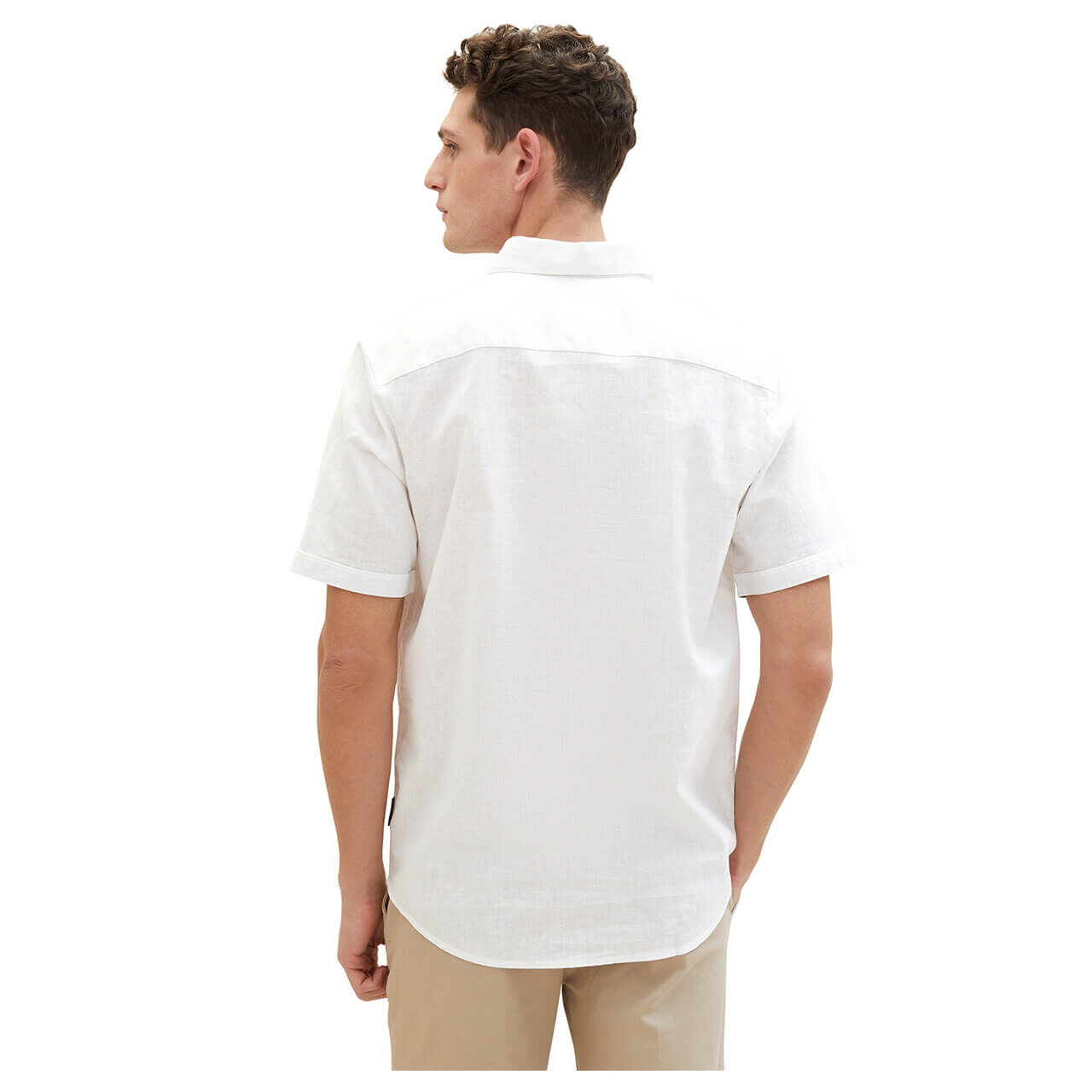 Tom Tailor Herren 1/2 Arm Hemd white