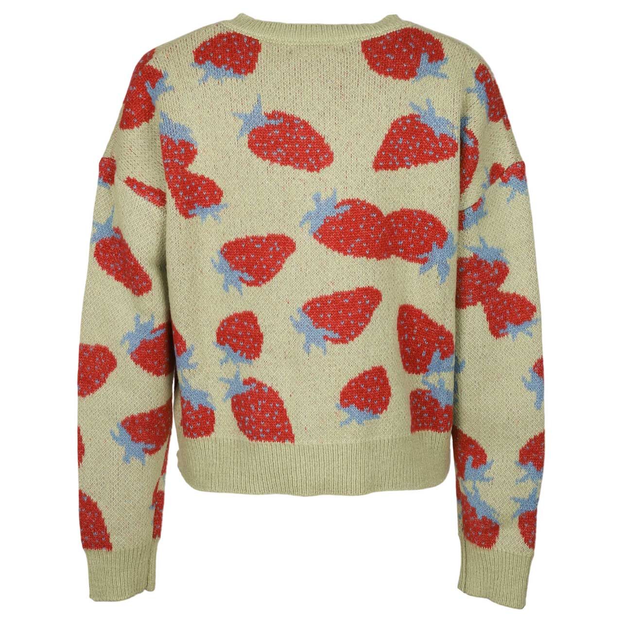 Damen Strickjacke Cardigan von 24 Colours in Grün  mit Print, Rückansicht