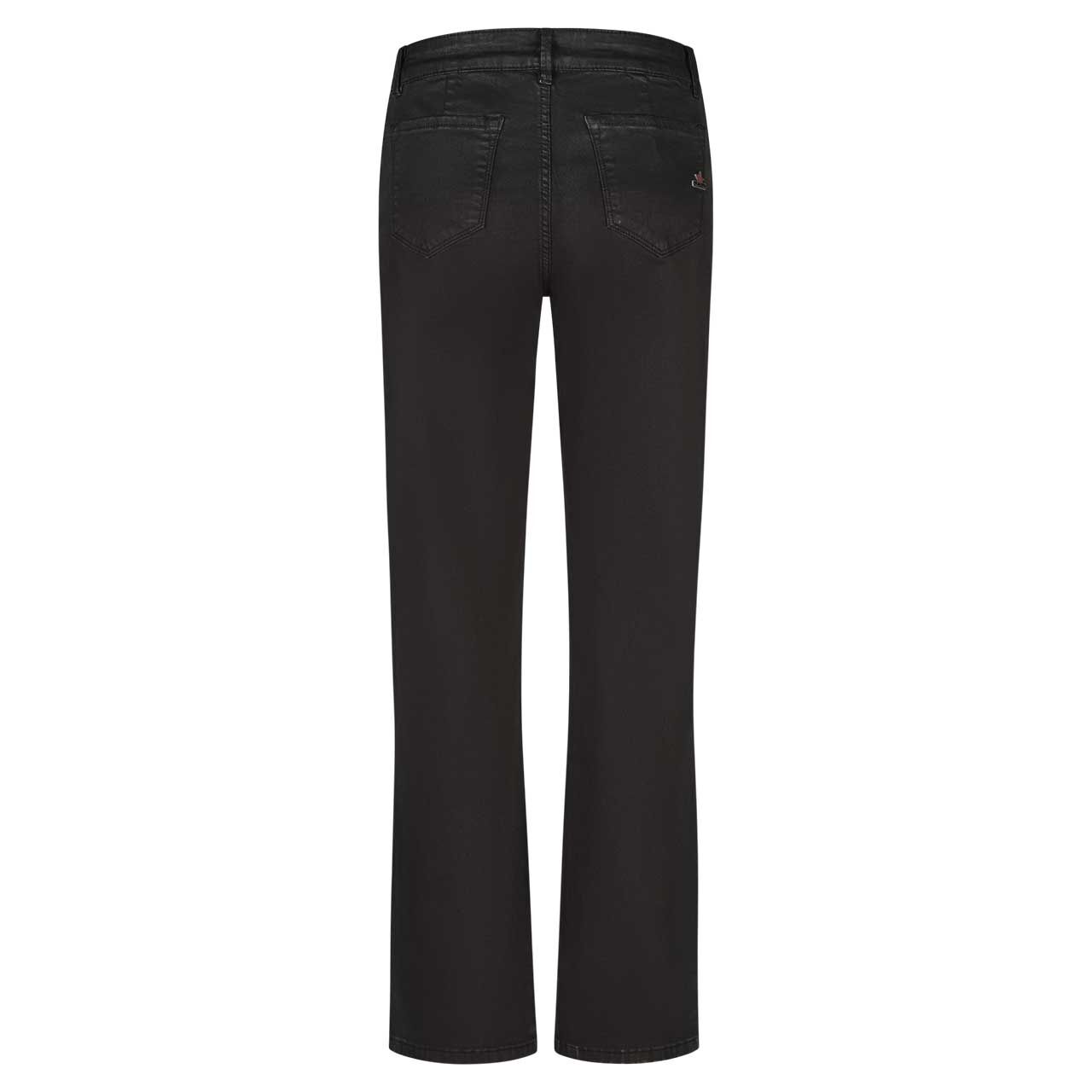 Damen Baumwollhose Stella-Zip Straight Coated Twill von Buena Vista in Schwarz beschichtet, Rückansicht