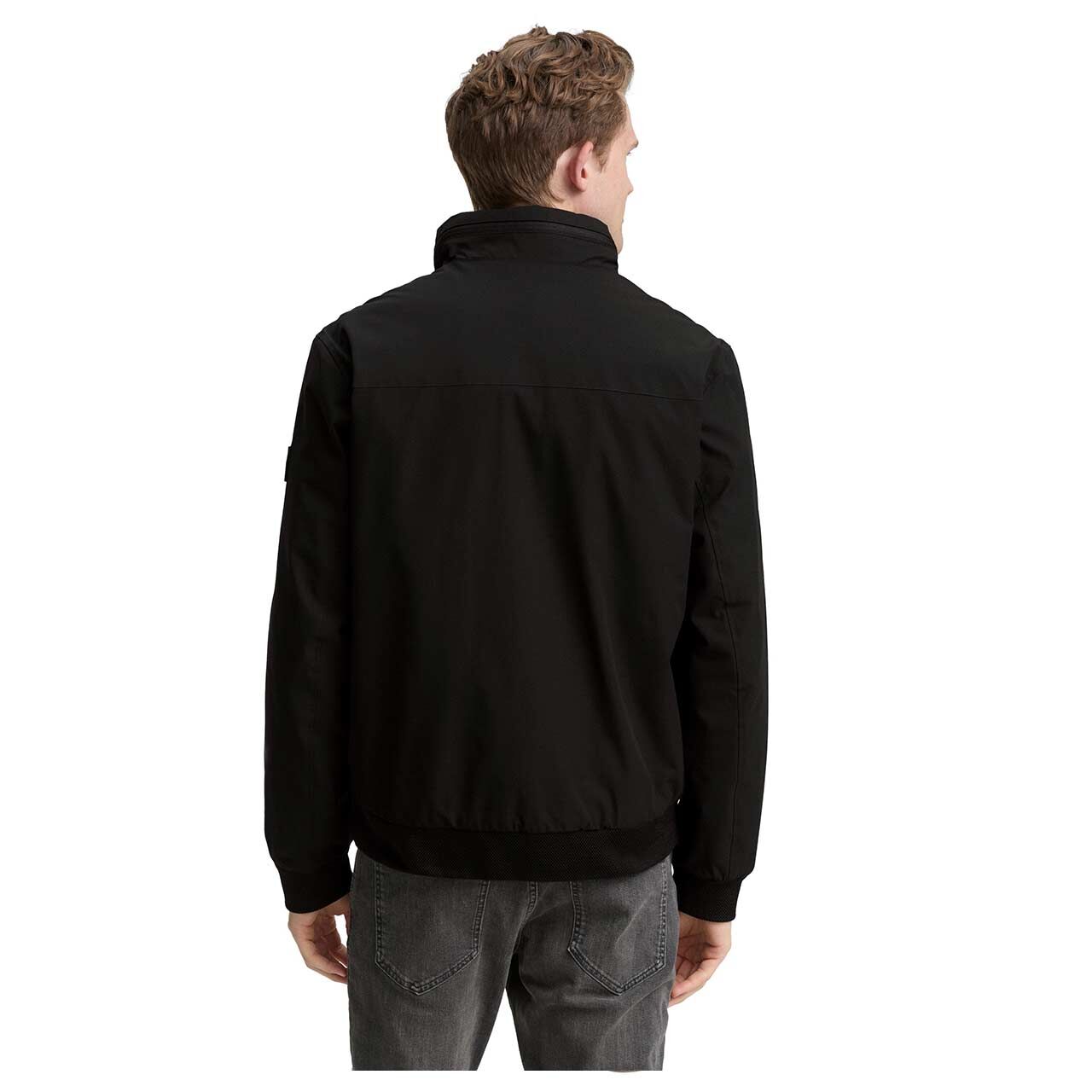 Herren Jacke Transeasonal Jacket von Tom Tailor in Schwarz, Rückansicht am Modell