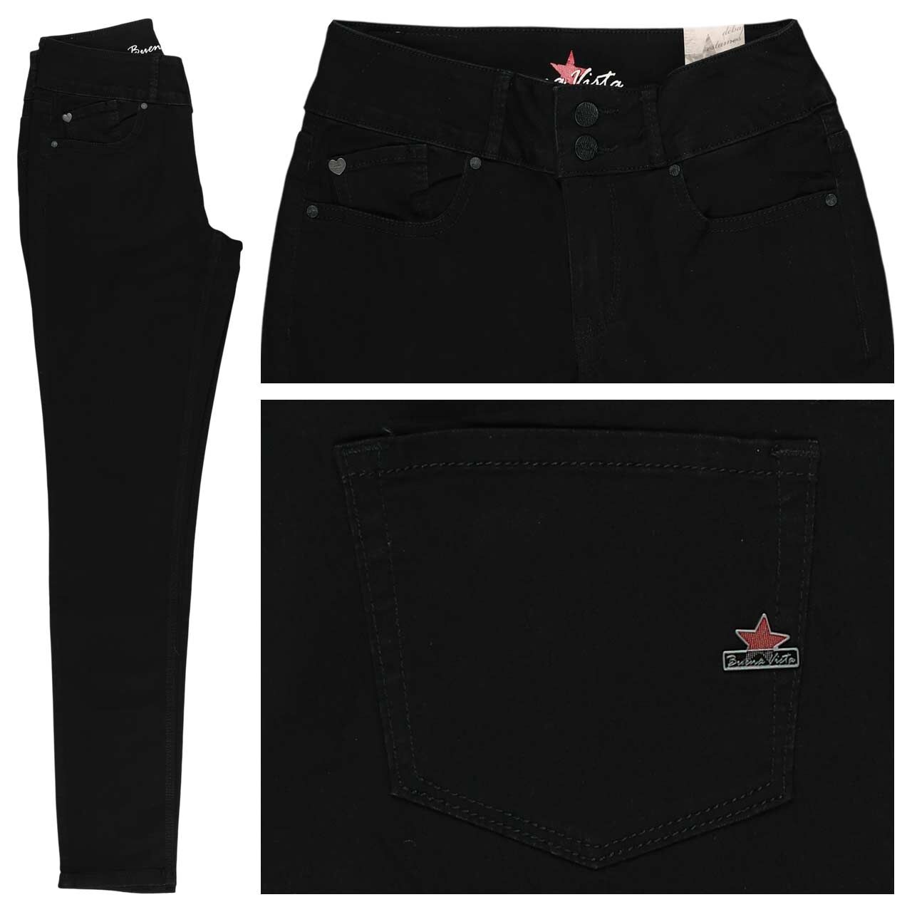 Buena Vista Tummyless Stretch Twill Baumwollhose black