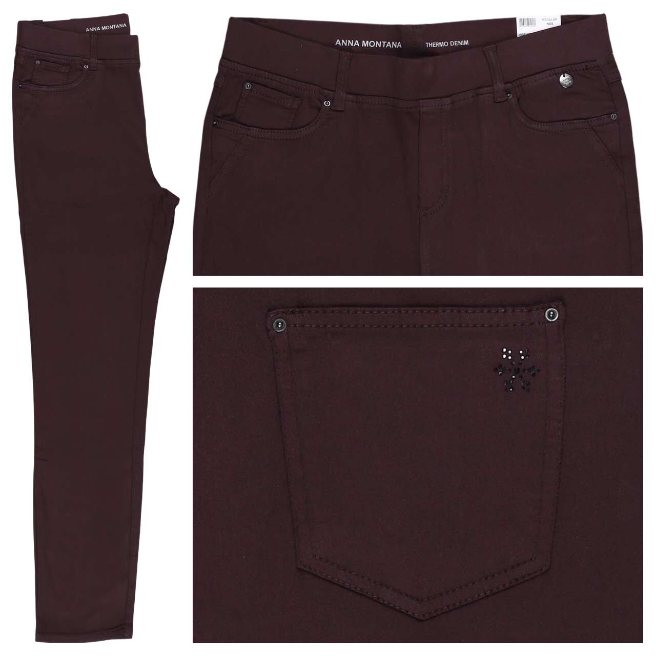 Anna Montana Angelika Jeans bordeaux thermo denim